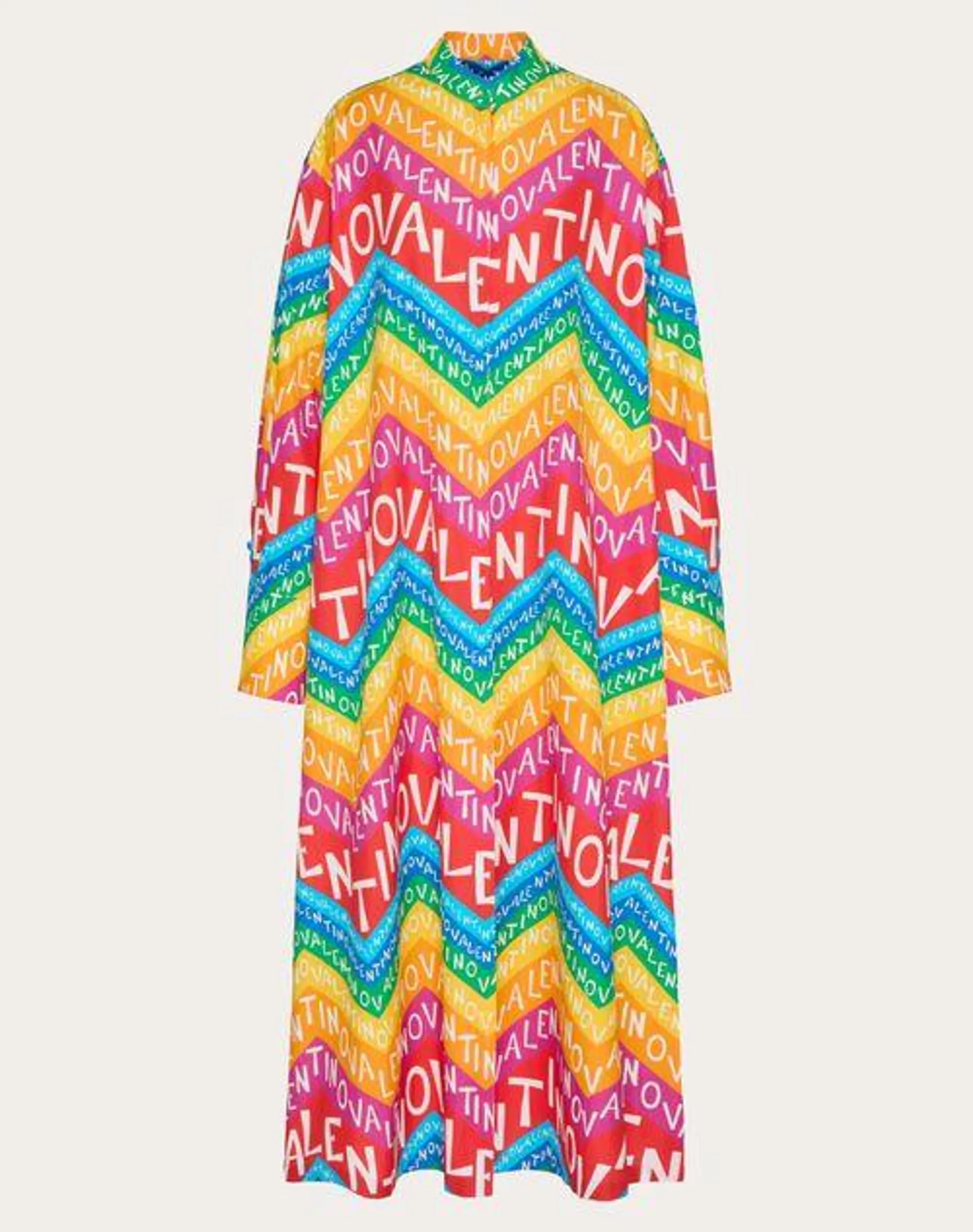 VESTIDO MIDI DE VALENTINO CHEVRON 24 POPELINE