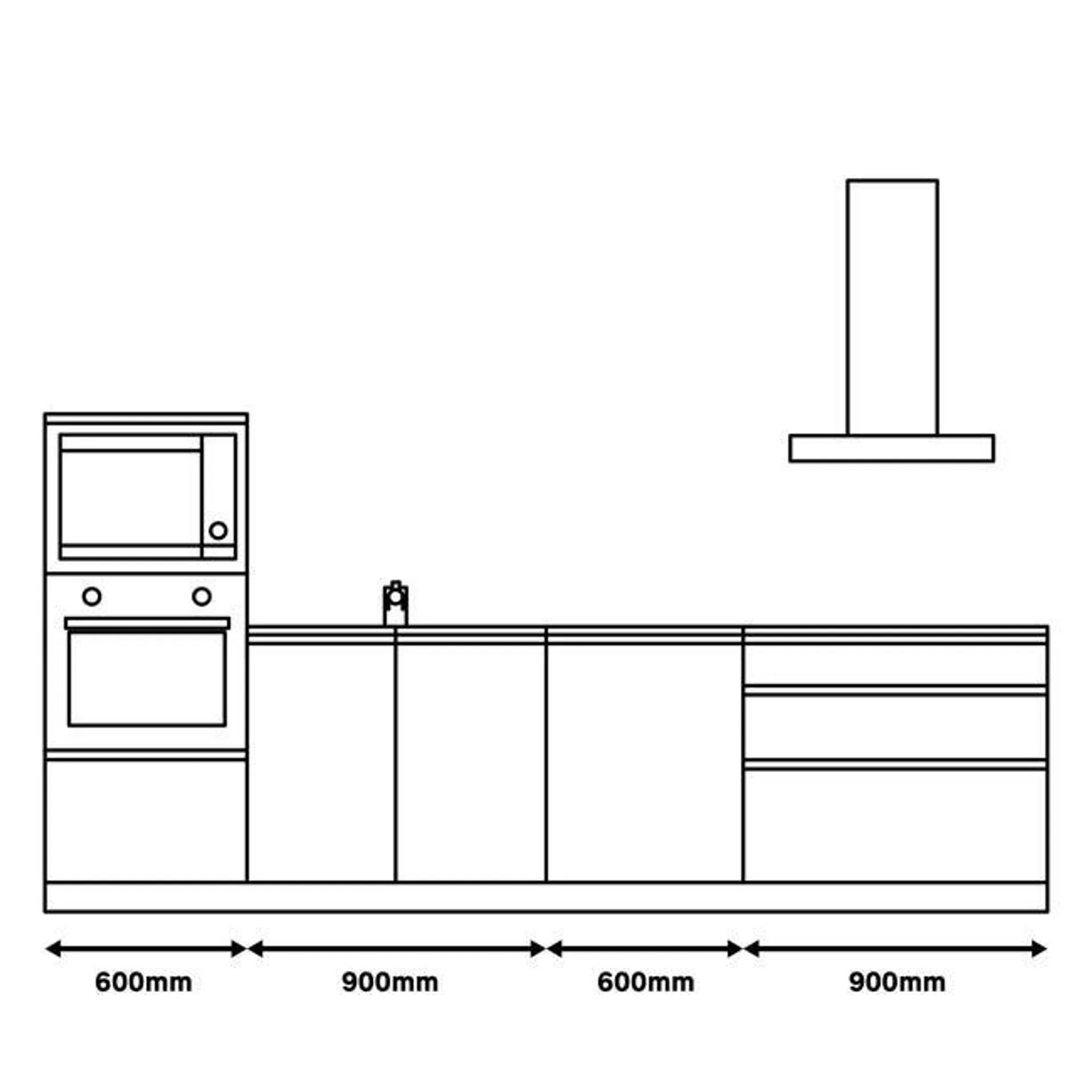 Cocina en kit DELINEA id ATENAS blanco brillo 3.00 m