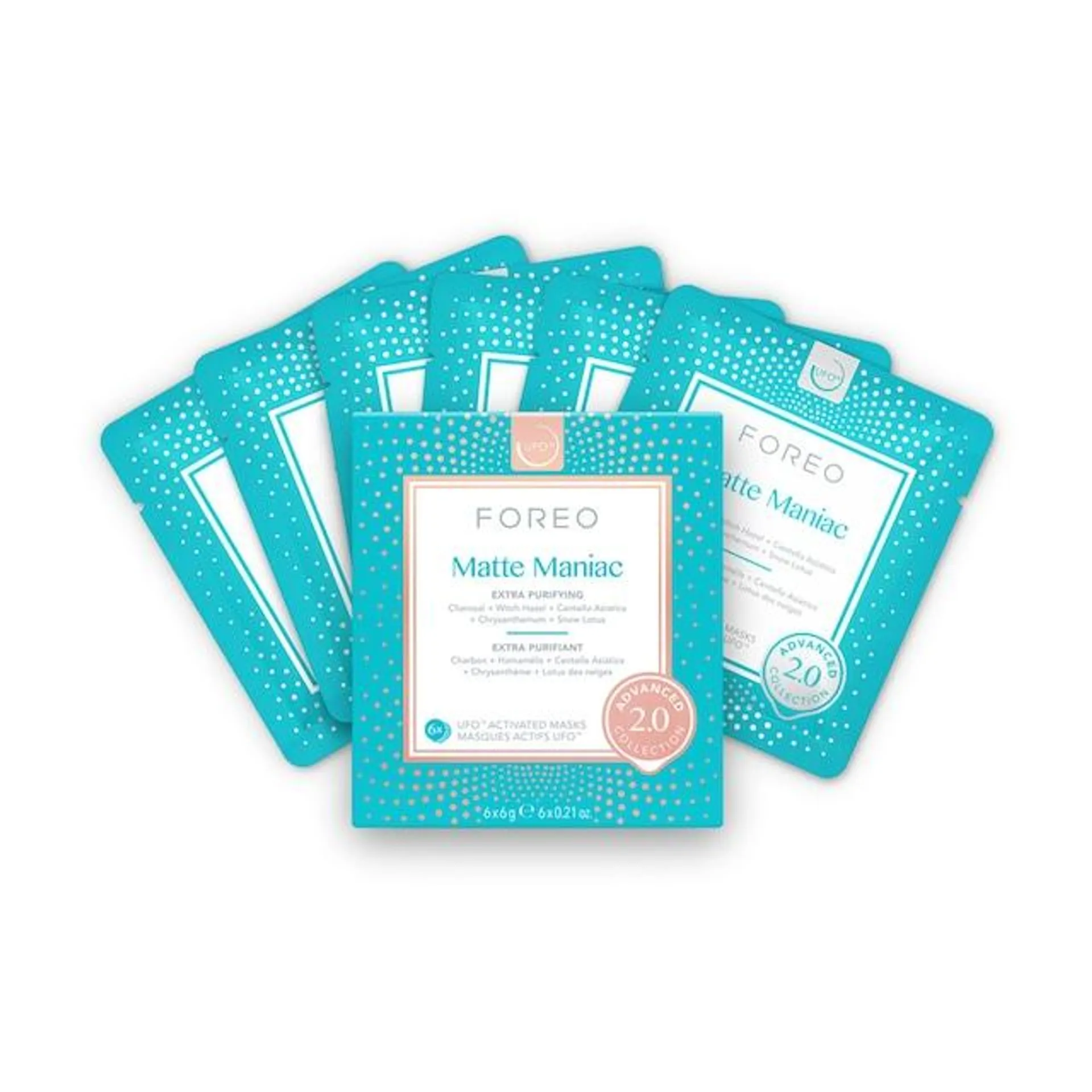 Matte Maniac 2.0 Advanced Collection - Mascarilla Facial Activa extra purificante apta para pieles mixtas y grasas diseñada para UFO™.