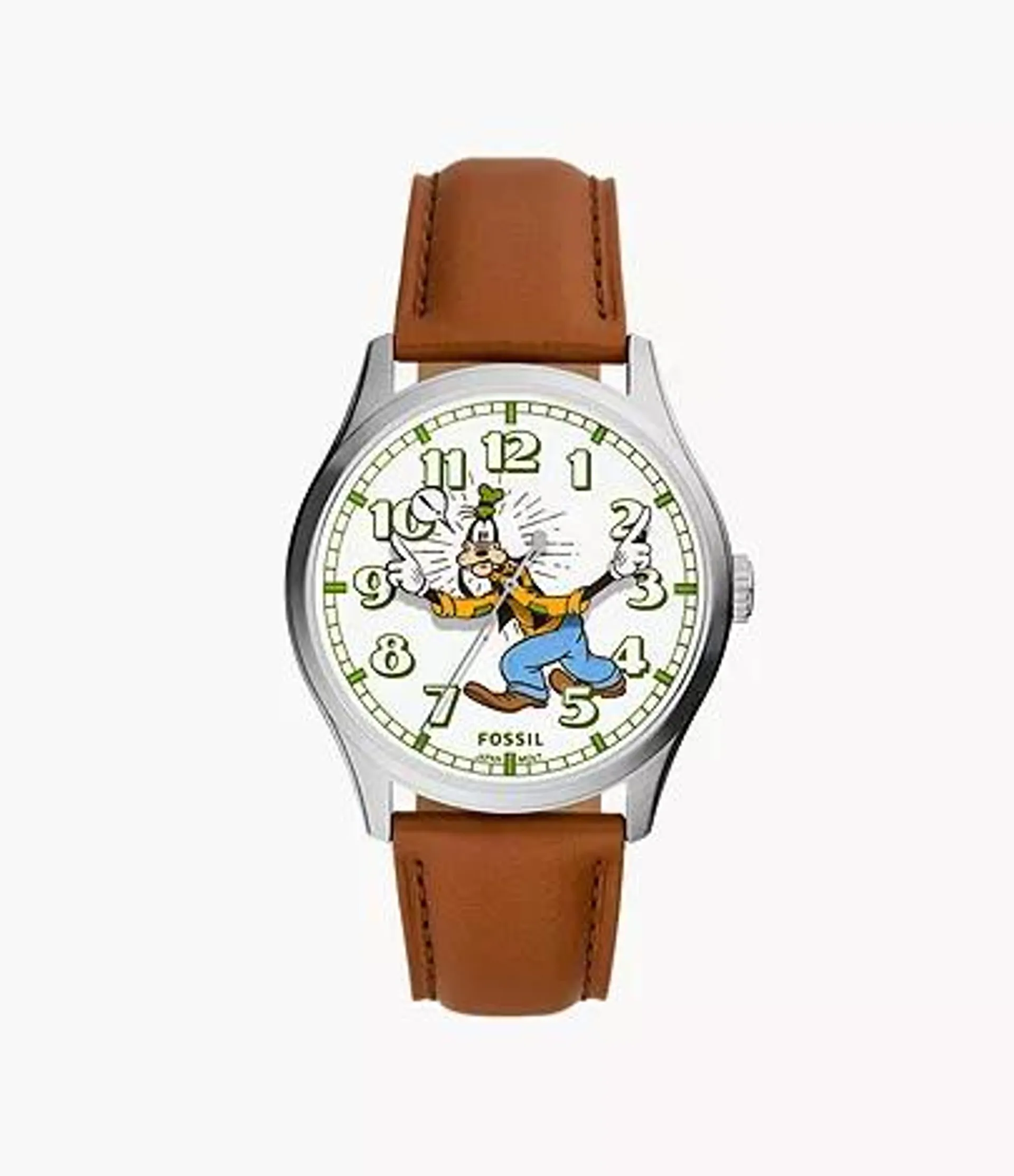 Reloj de Disney Fossil en edición especial de piel en tono marrón medio con tres agujas