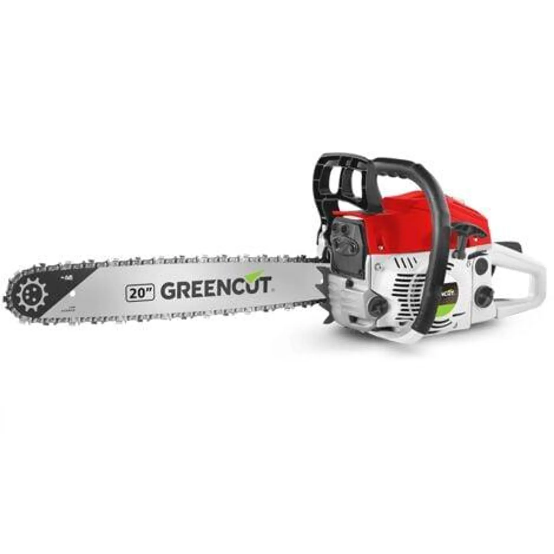 Motosierra de gasolina 61.2cc 3.6cv, motor 2 tiempos, espada 20”, longitud corte 50.8cm, para tala y poda, con antivibración – Greencut GS610X