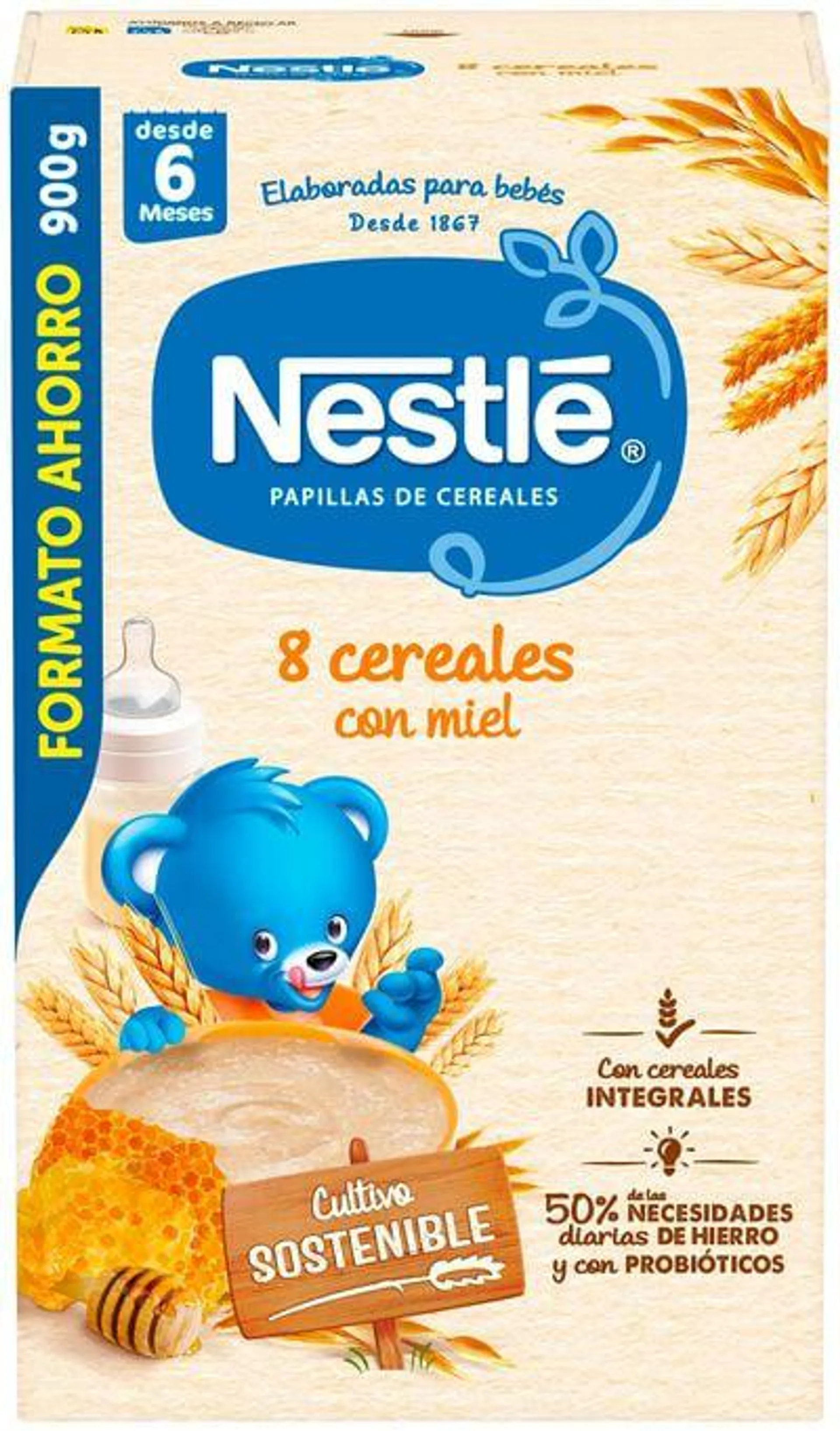 Papilla Nestlé 8 cereales miel desde 6meses 725g