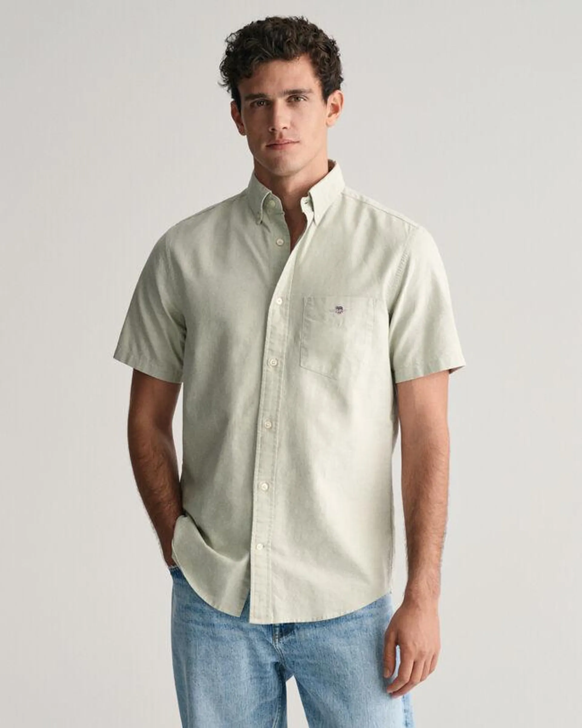 Camisa Oxford Regular Fit de manga corta