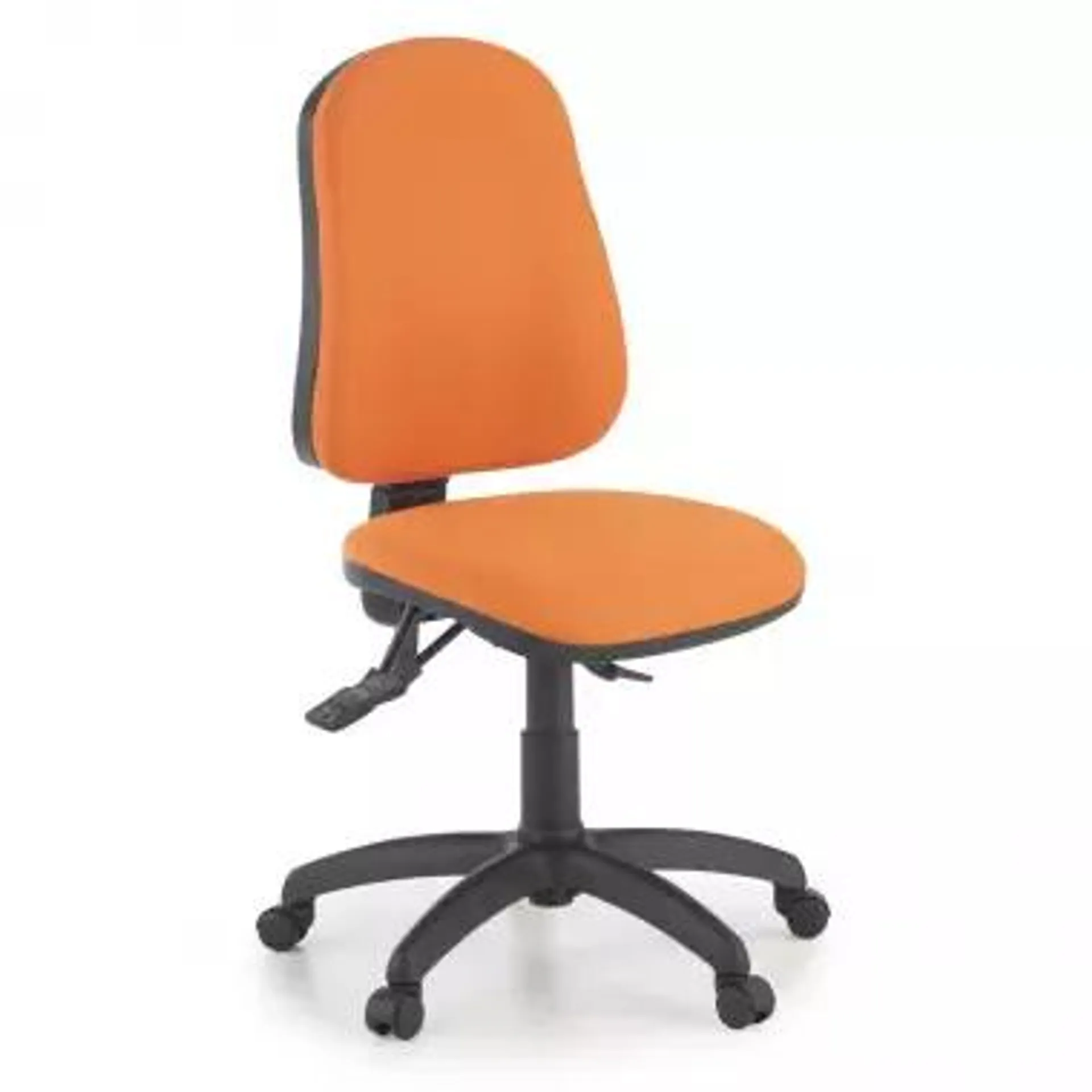 Silla de oficina sin brazos Shell, tapizado Bondai, 8 horas - Naranja