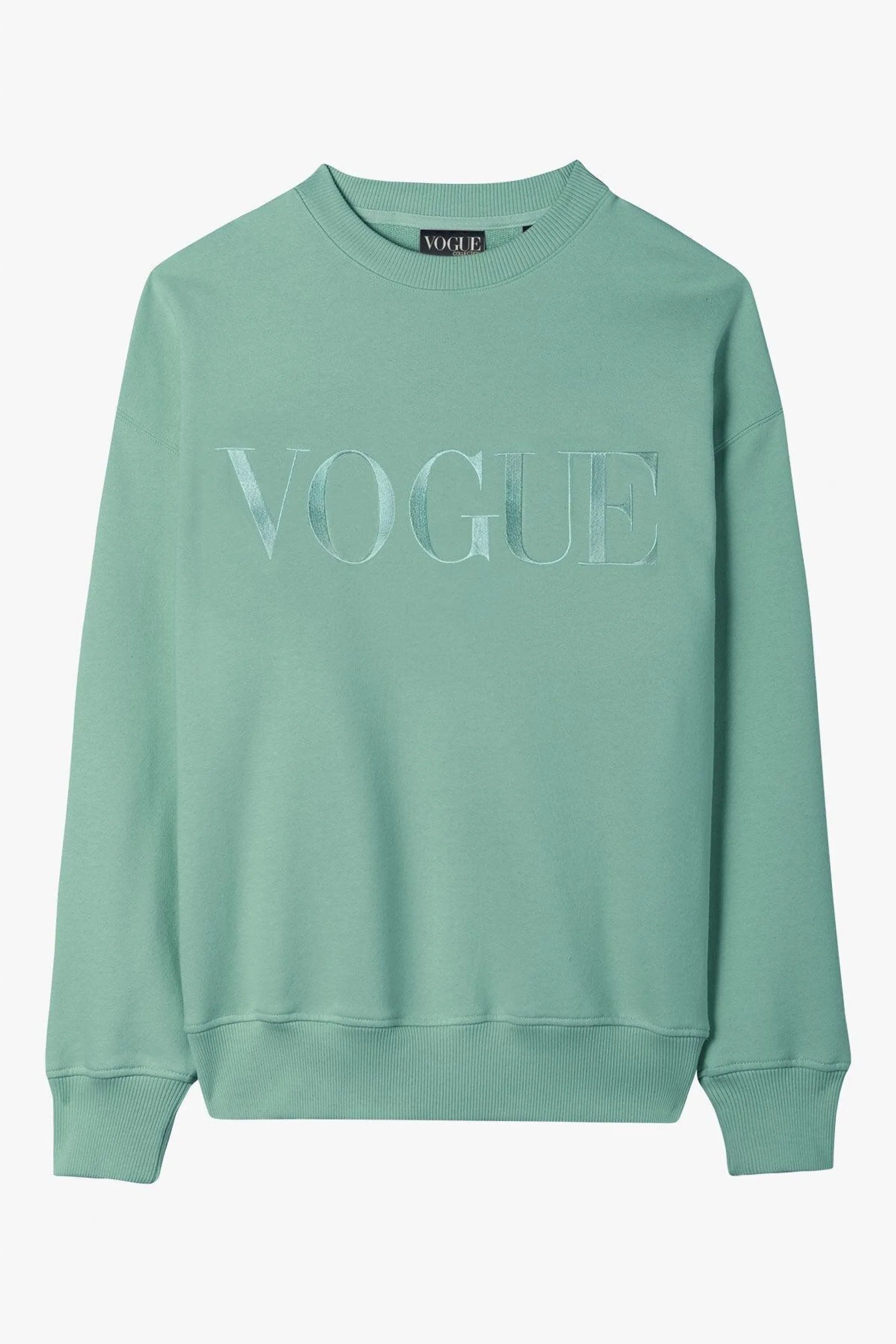 Sudadera VOGUE Verde Agua con logo bordado