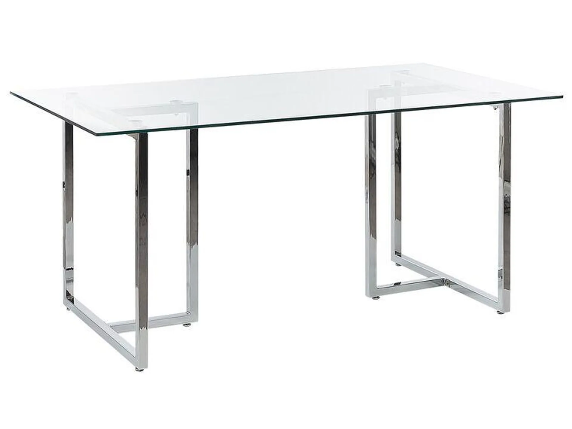 Mesa de comedor de vidrio templado plateado 160 x 90 cm ENVIA