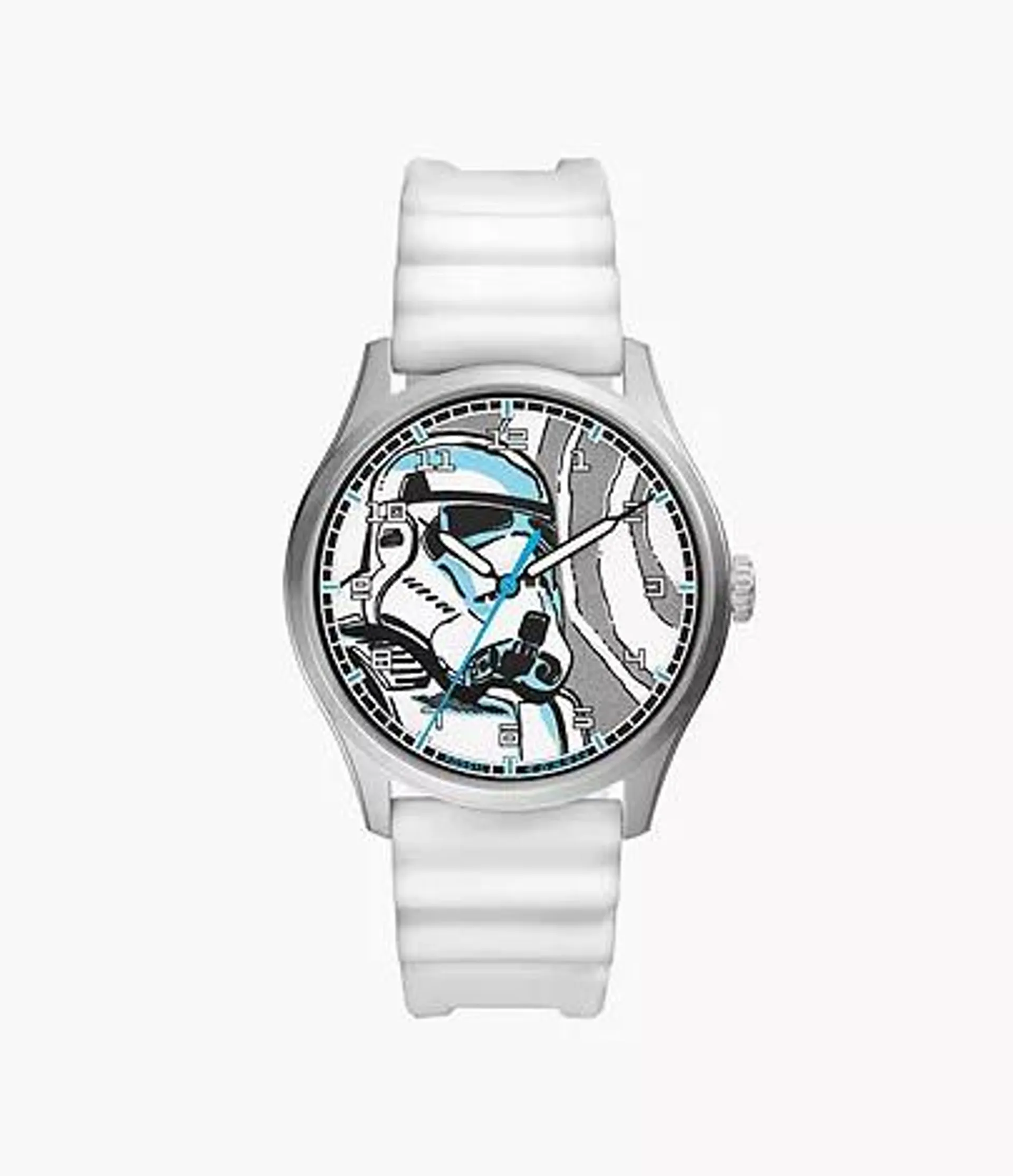 Reloj de Stormtrooper de Star Wars de edición especial de silicona blanca con tres agujas