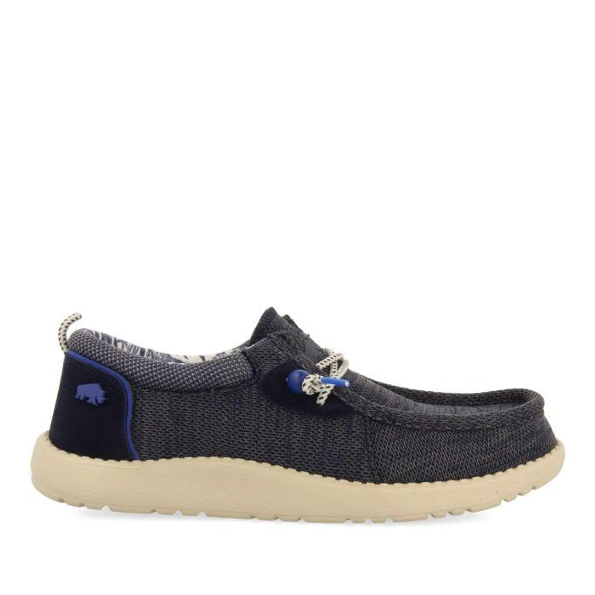 NAVY BLUE WALLABEES STYLE LOAFERS WITH DENIM ACCENTS FOR MEN TREILLES