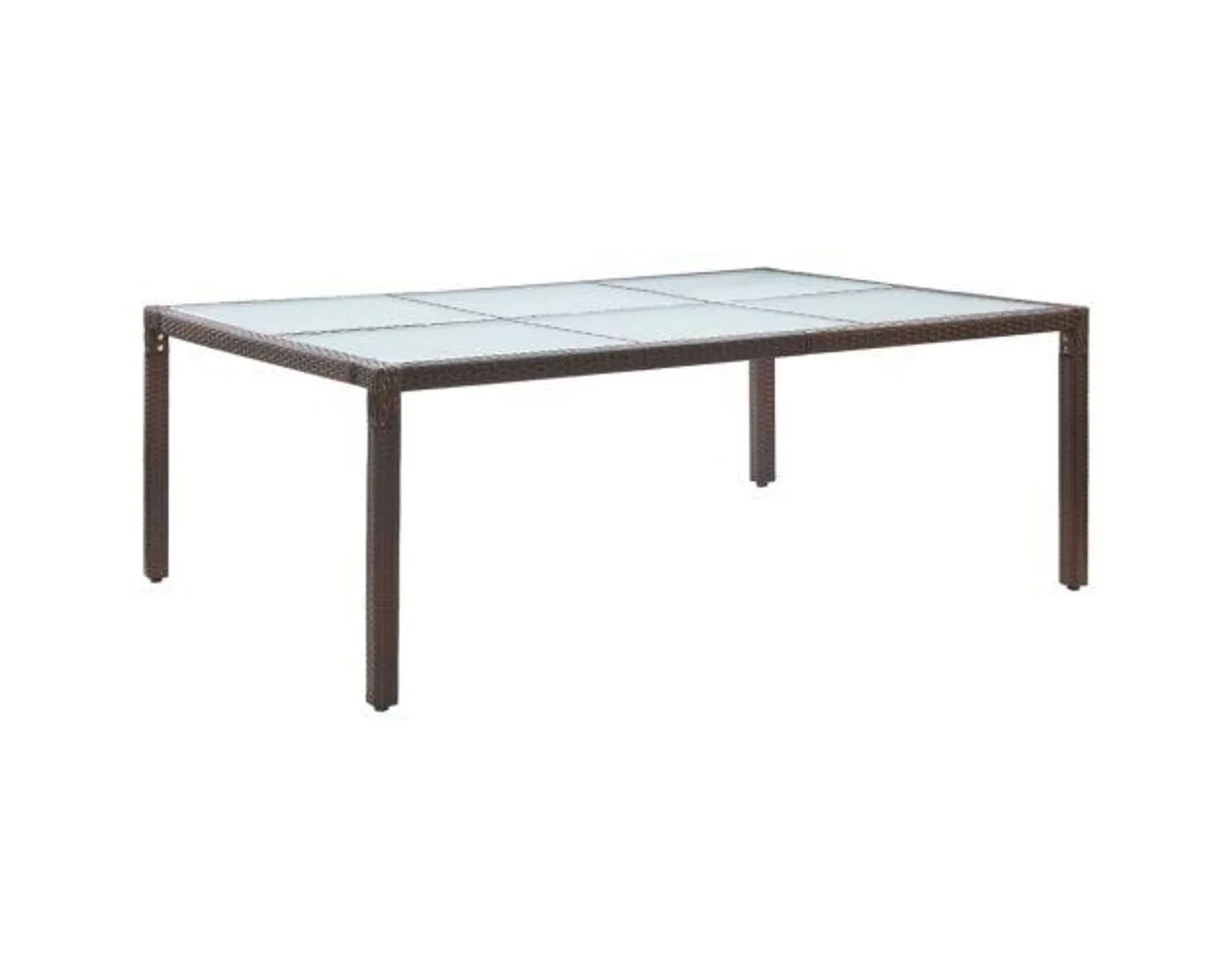 vidaXL mesa de comedor de jardín marrón 200x150x74 cm ratán sintético