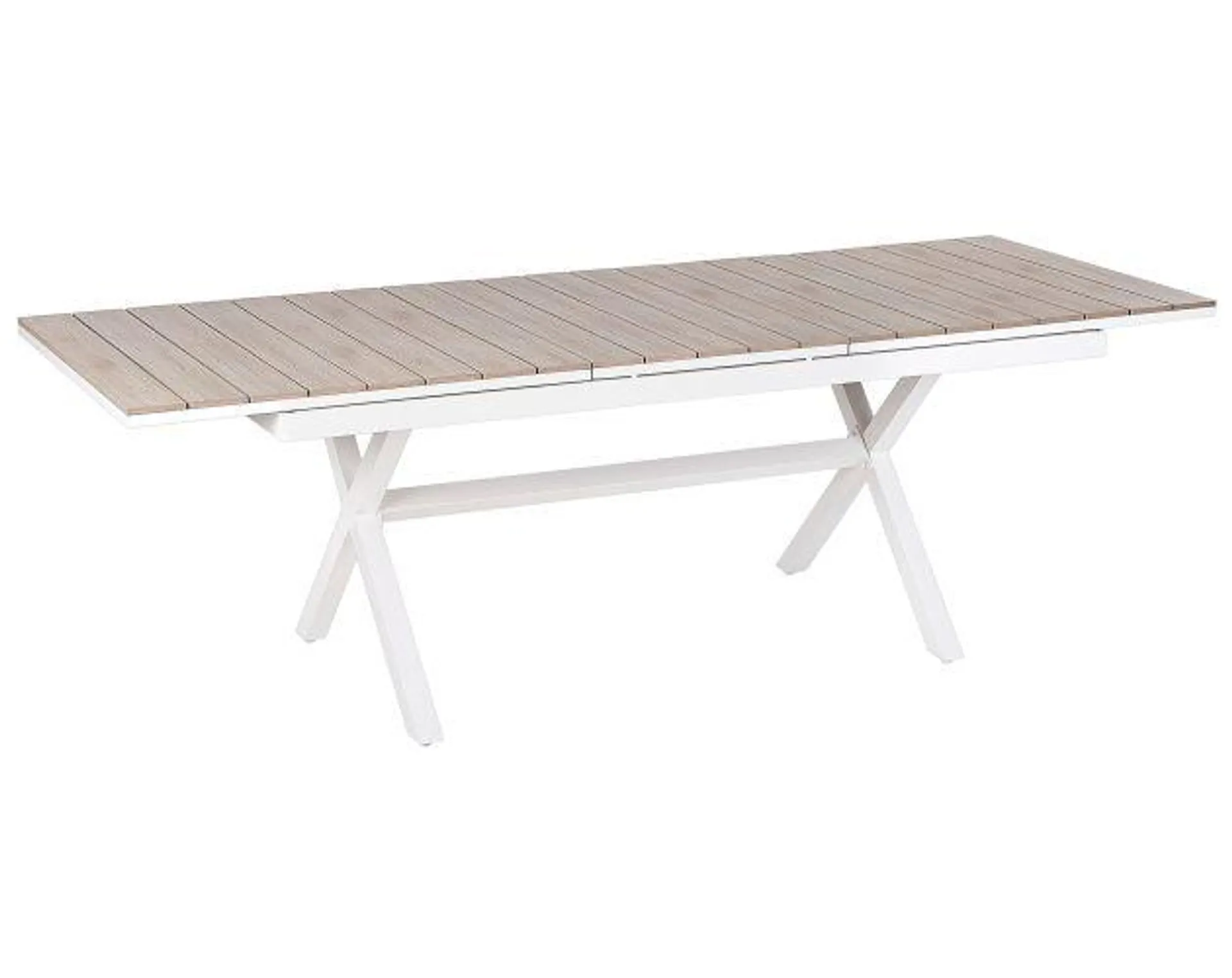 Mesa de jardín extensible fanes 184/242 cm 90 cm metal blanco
