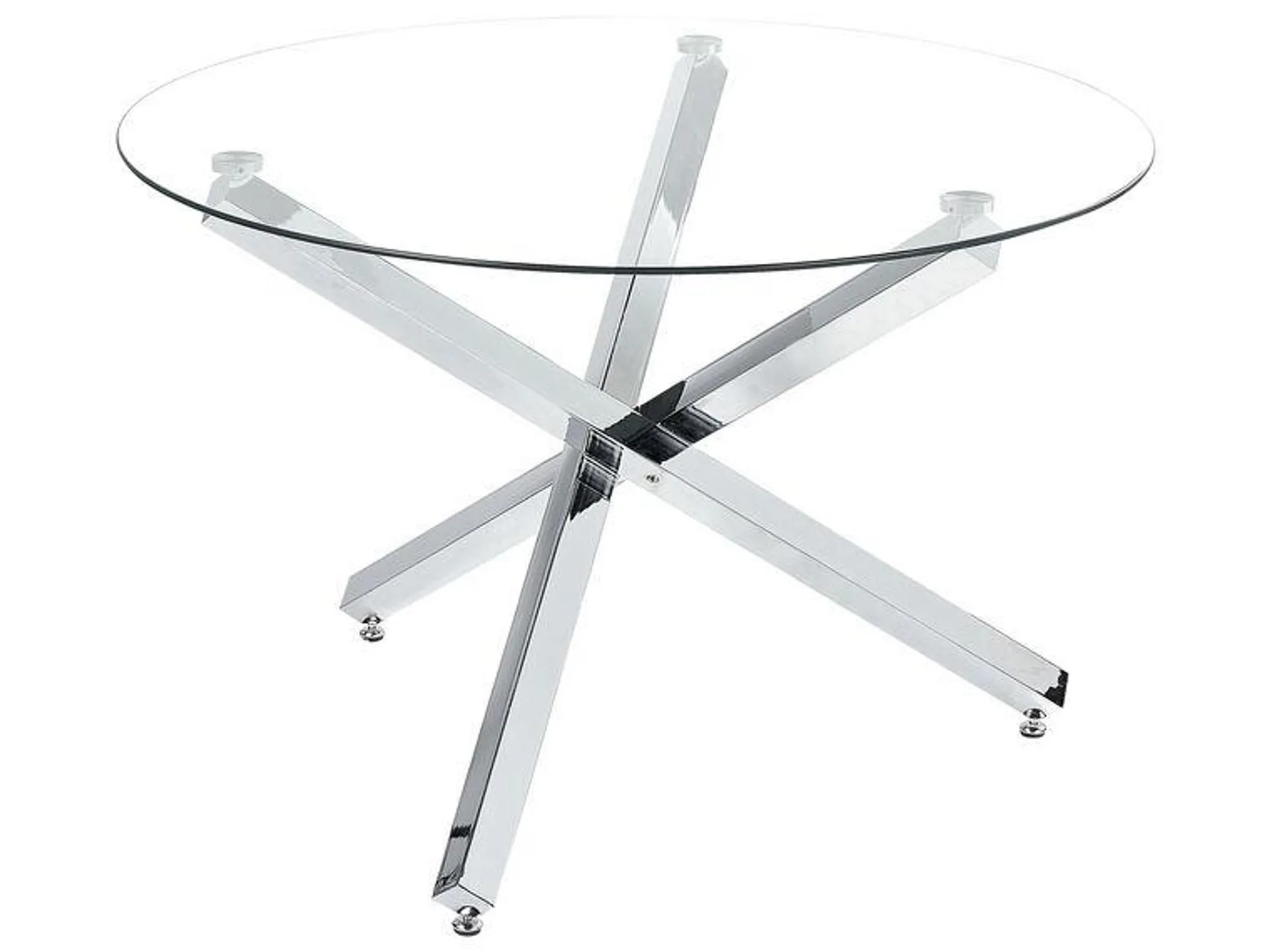 Mesa de comedor de metal plateado ⌀ 110 cm BUTLER