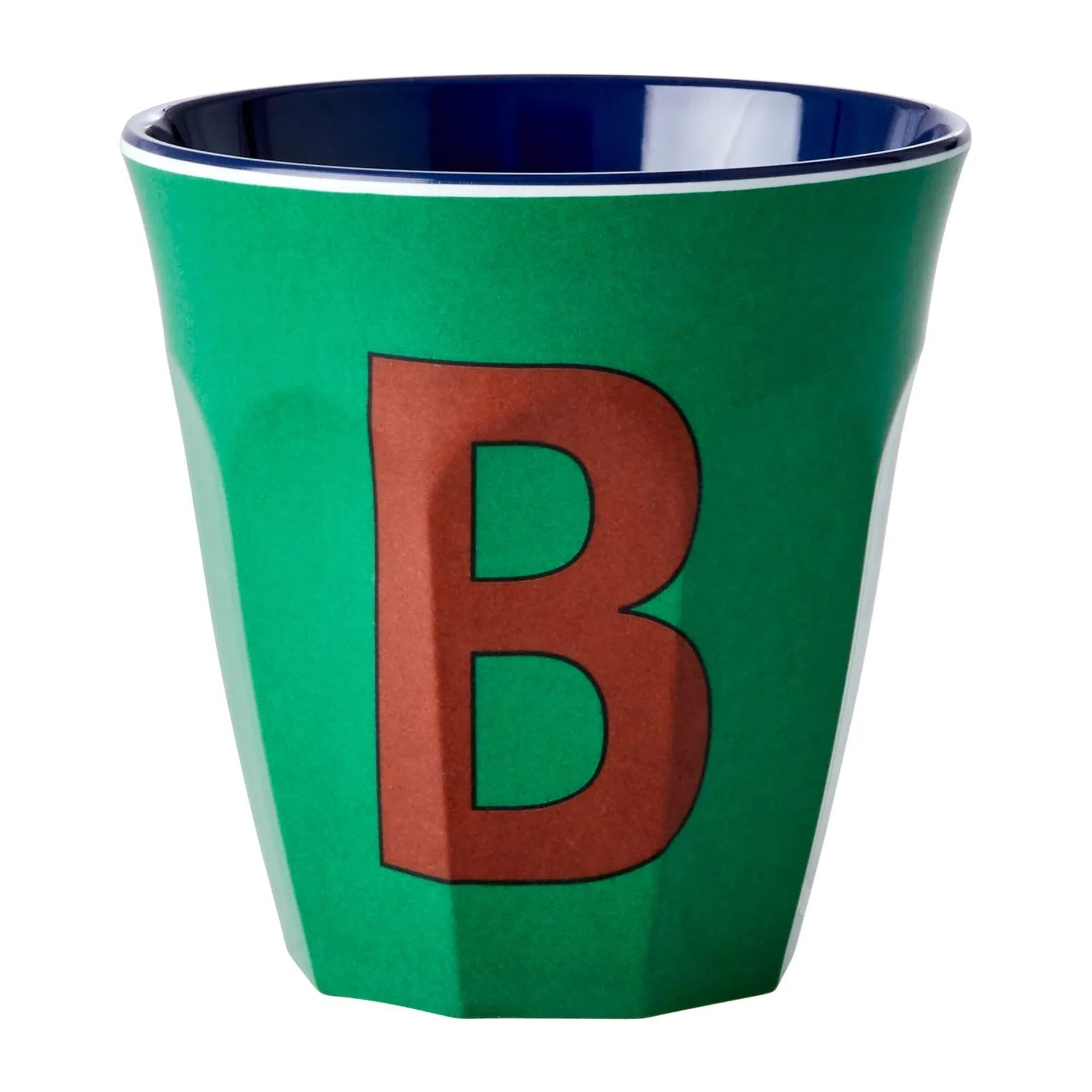 Taza melamina Rice mediana letra B 30 cl Forest green