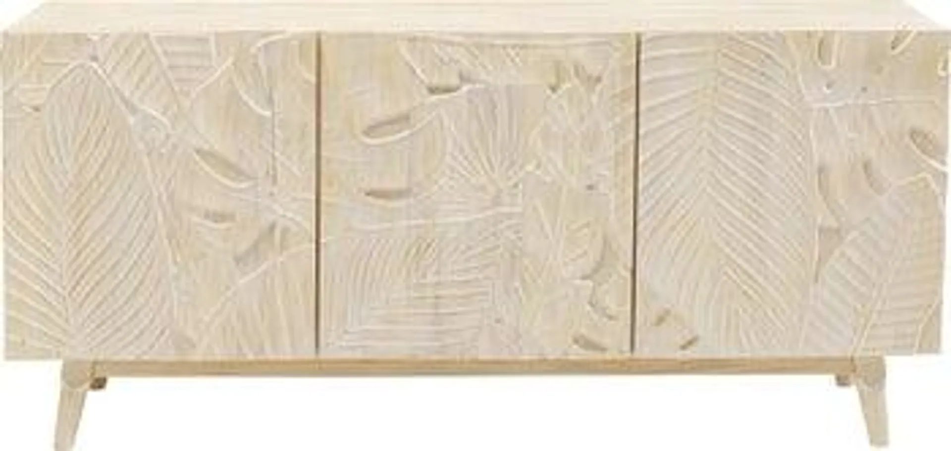 Aparador Jungle Nature de madera 3 puertas motivo floral boho 160x75 cm