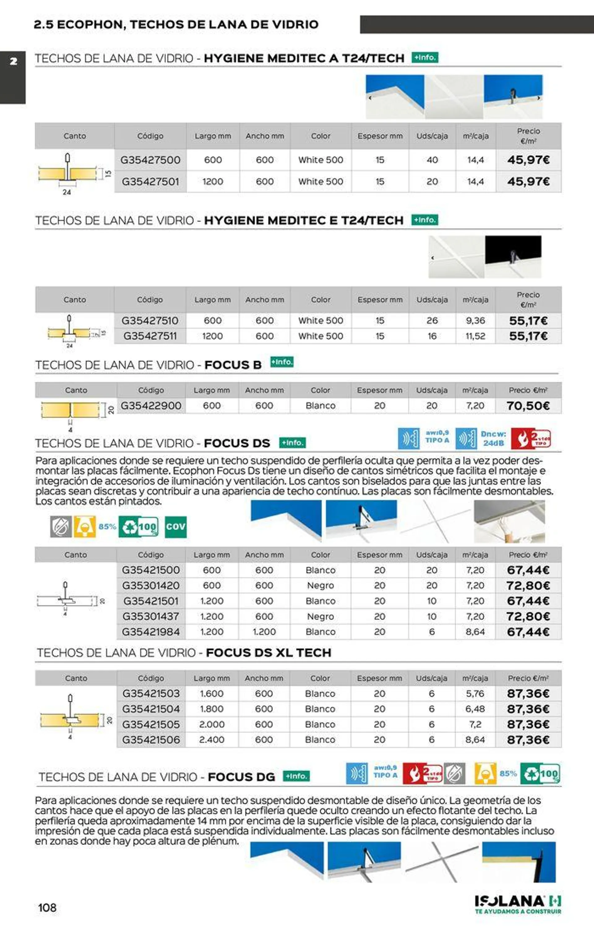 Catálogo de TECHOS ACÚSTICOS – TARIFA ISOLANA 2024 11 de junio al 30 de junio 2024 - Página 33