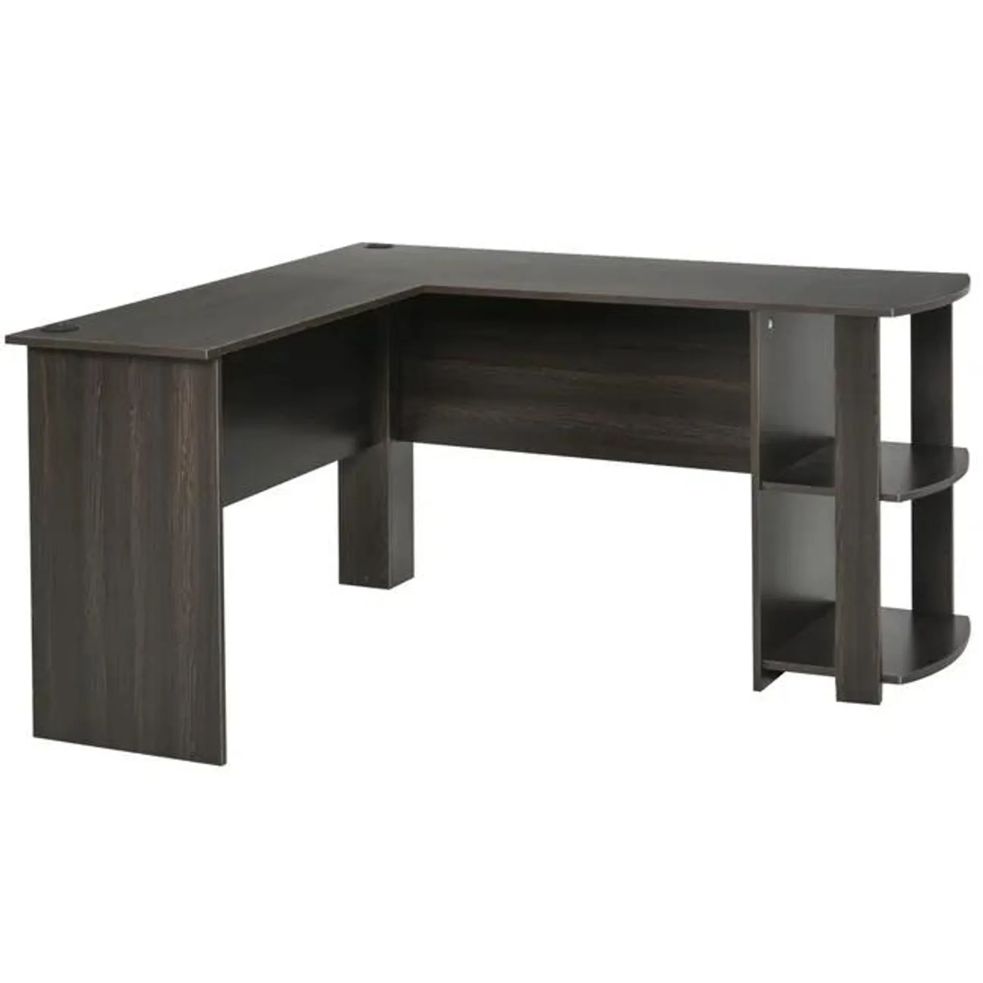 Mesa de Ordenador HOMCOM Aglomerado de Madera Marrón 136x130x72 cm 833-378BK