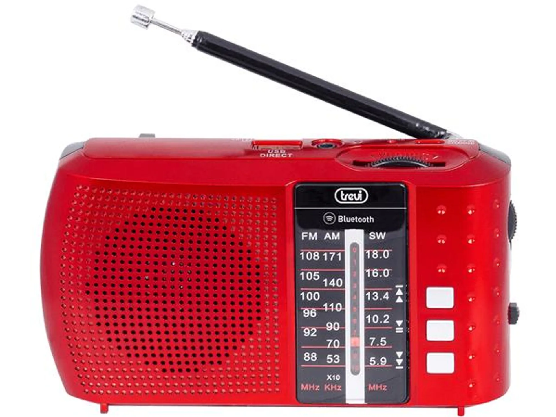 RADIO PORTA TIL MULTIBANDA BLUETOOTH USB MICRO SD TREVI RA 7F20 BT ROJO