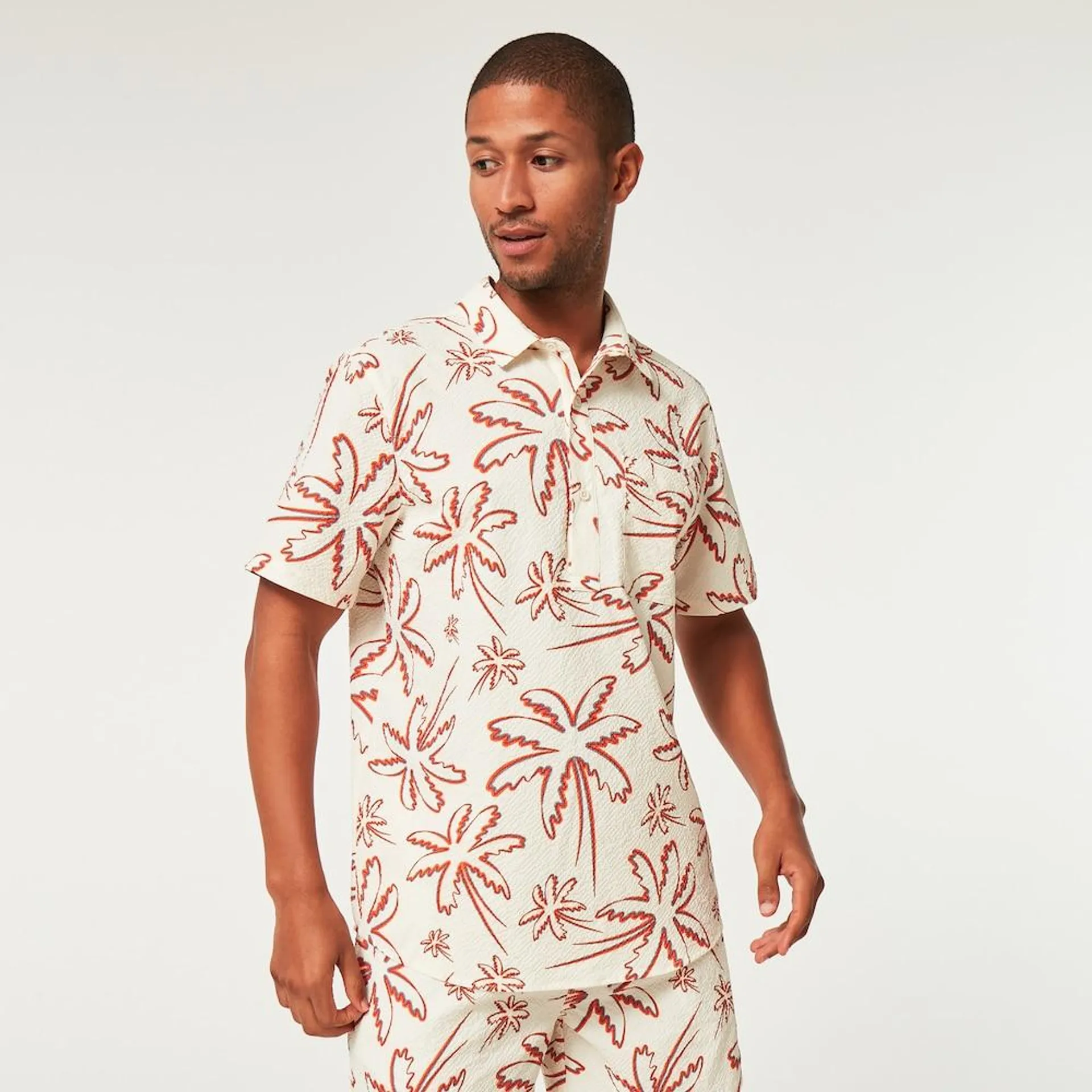 Deco Palms Rc SS Button Down