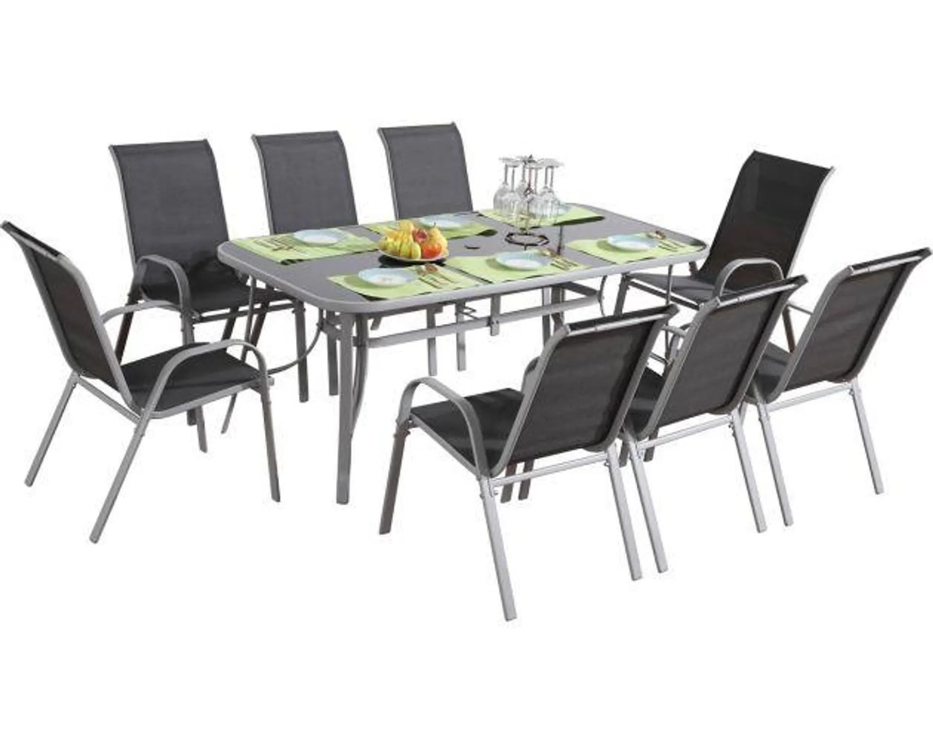 Comedor de jardín cordoba xl 180 - "phoenix" - gris obscuro