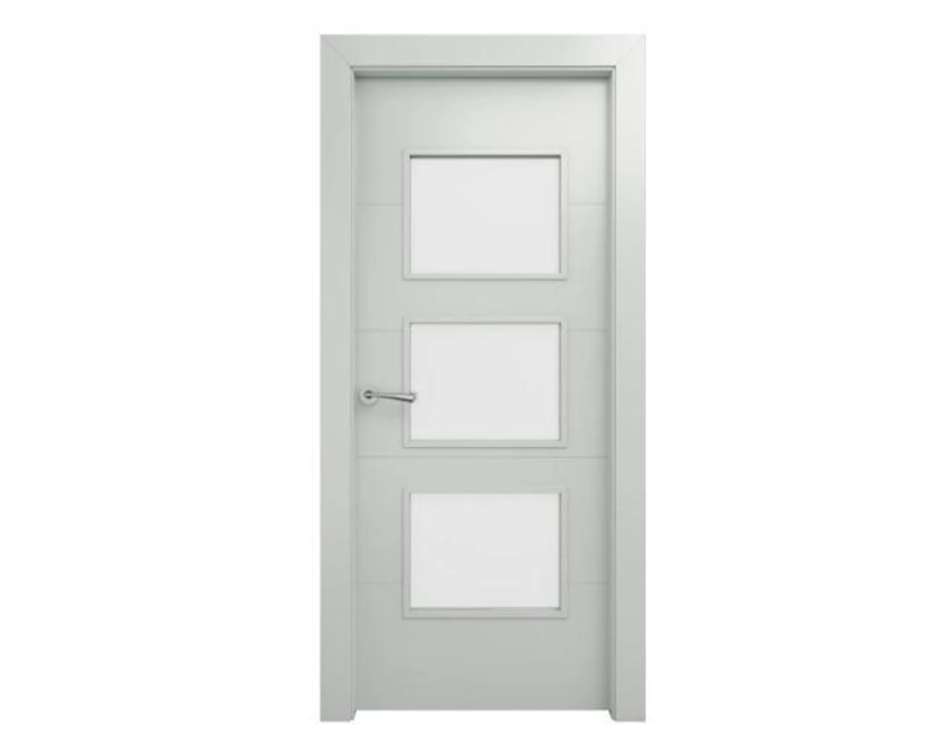Puerta acristalada Cies lacada gris derecha 203 x 72,5 cm