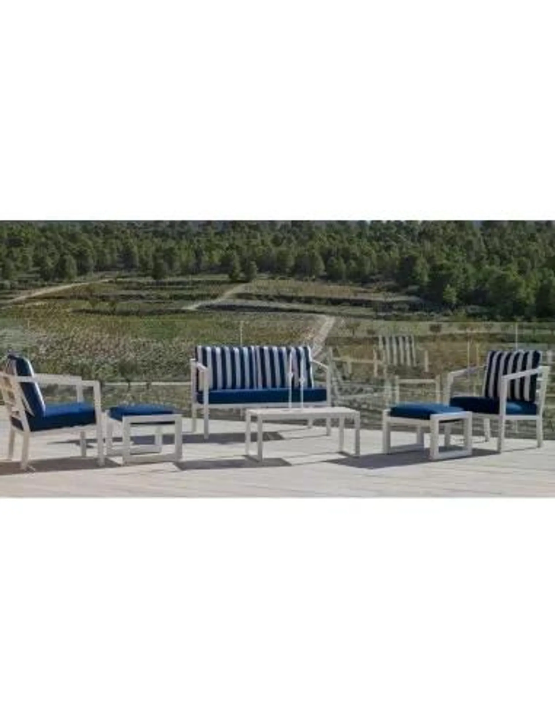 Conjunto de Jardín Aluminio Acapulco 7 Blanco Praga Azul Hevea