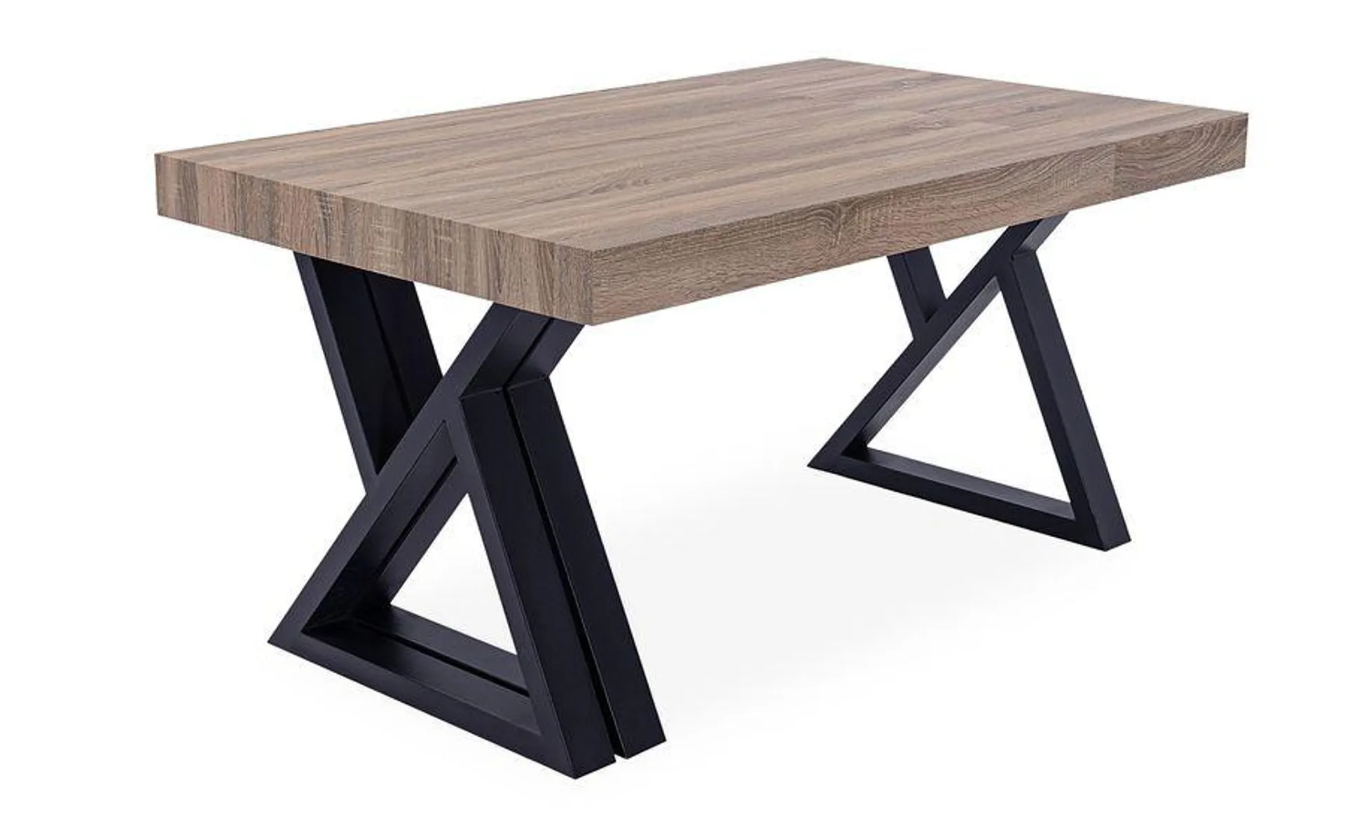 Mesa de diseño extensible 150-220cm Zilmane Patas de metal Negro y Madera Sonoma