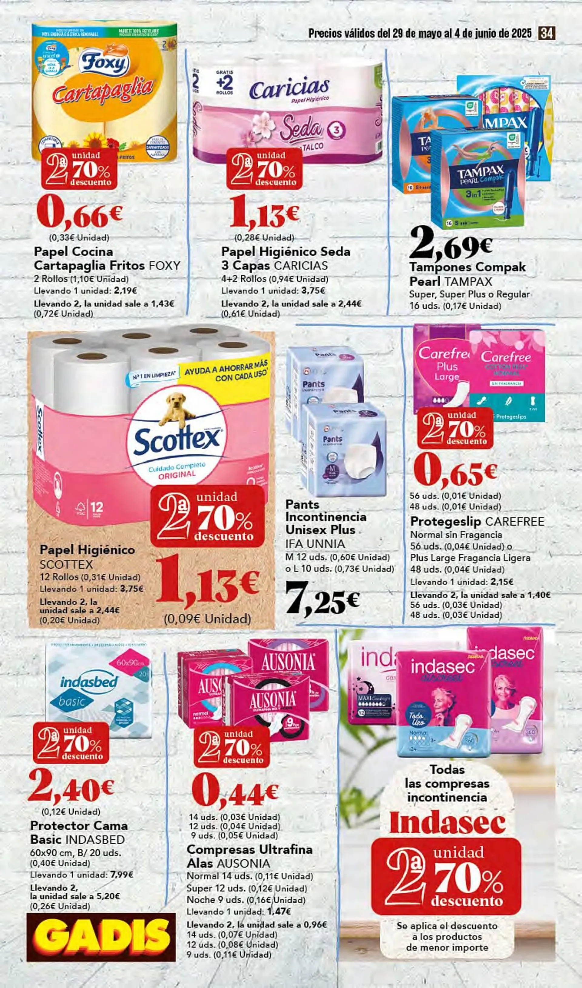 Catálogo de Folleto Gadis 29 de mayo al 4 de junio 2025 - Página 34