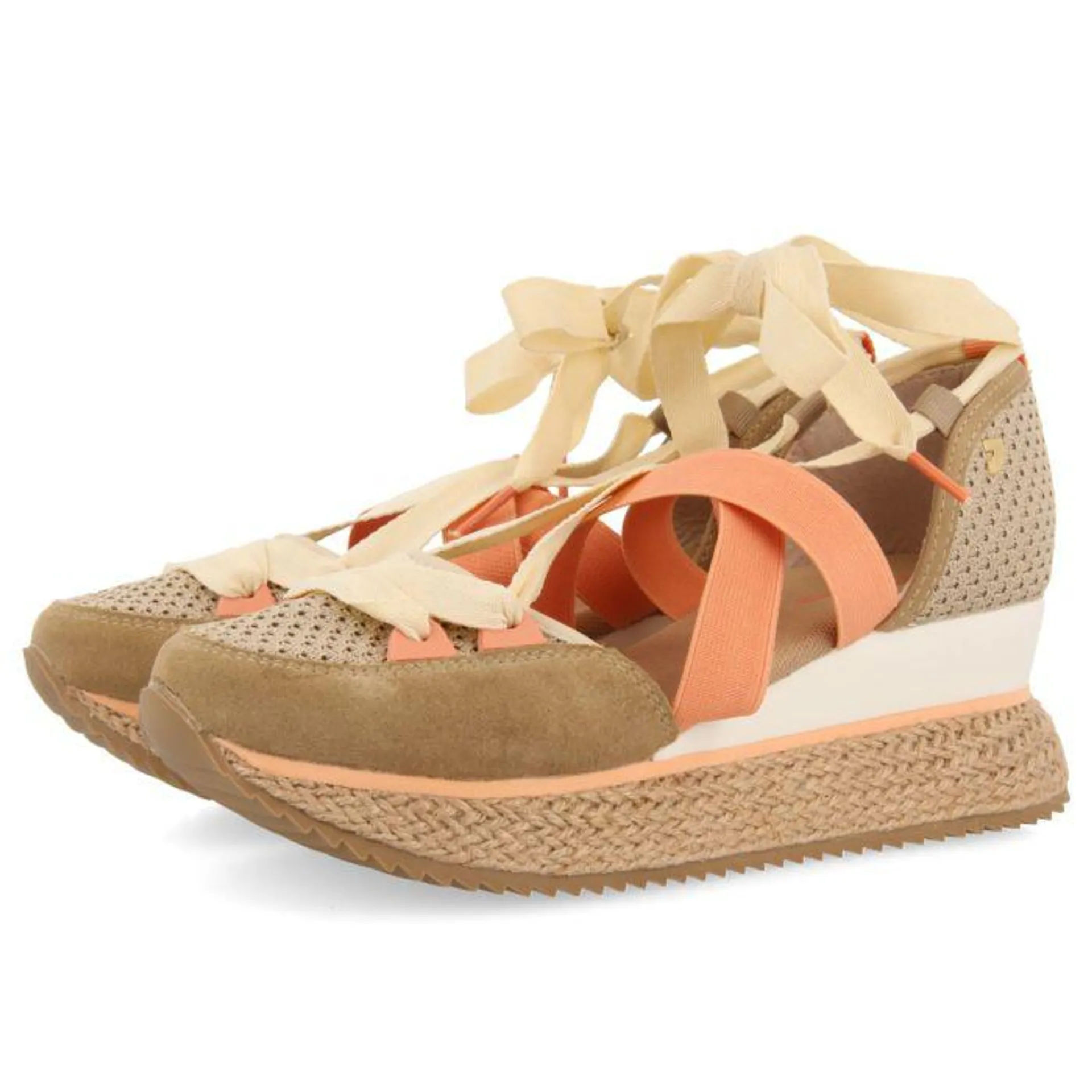 BEIGE SPORTS SANDALS WITH WEDGE FOR WOMEN TOTNES