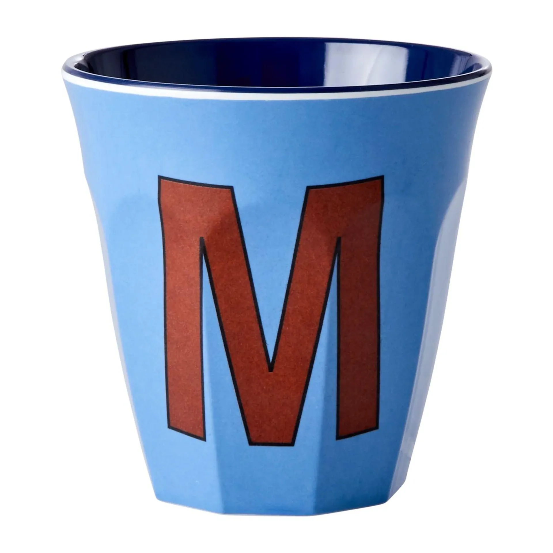 Taza melamina Rice mediana letra M 30 cl New dusty blue