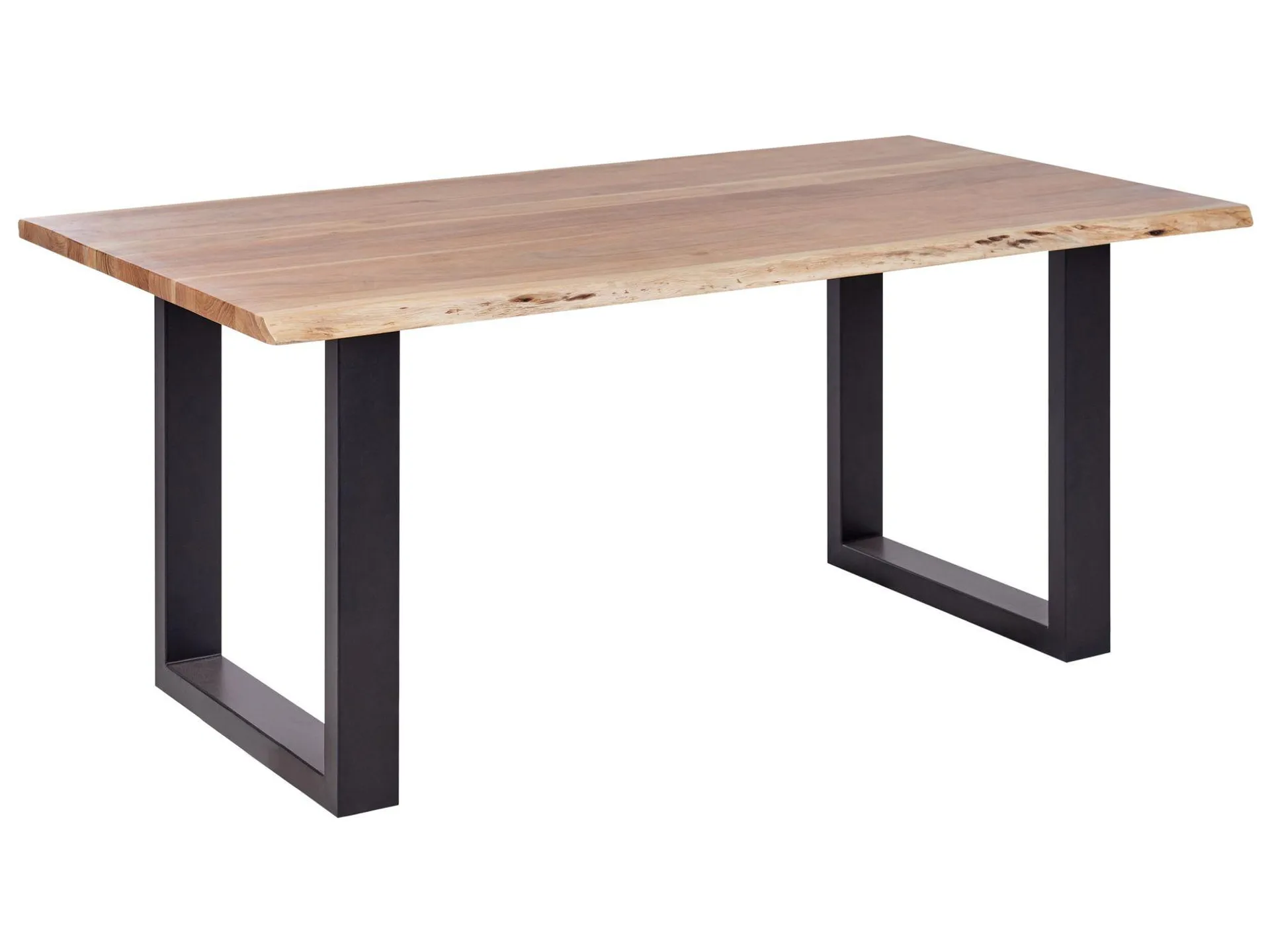 Mesa de comedor de madera de acacia clara/negro 180 x 94 cm HEBY