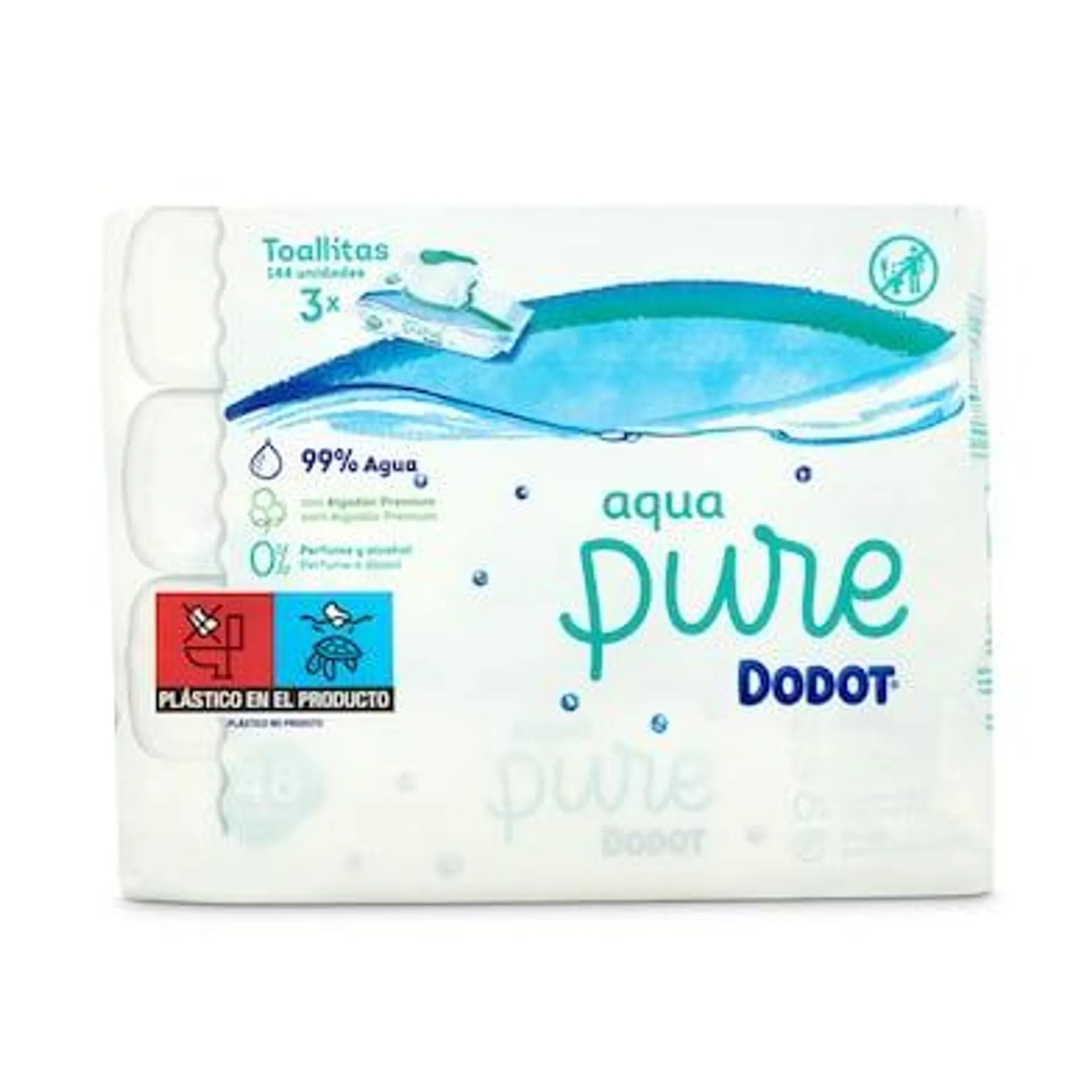 Toallitas para bebés aqua pure Dodot bolsa 3 x 48 unidades