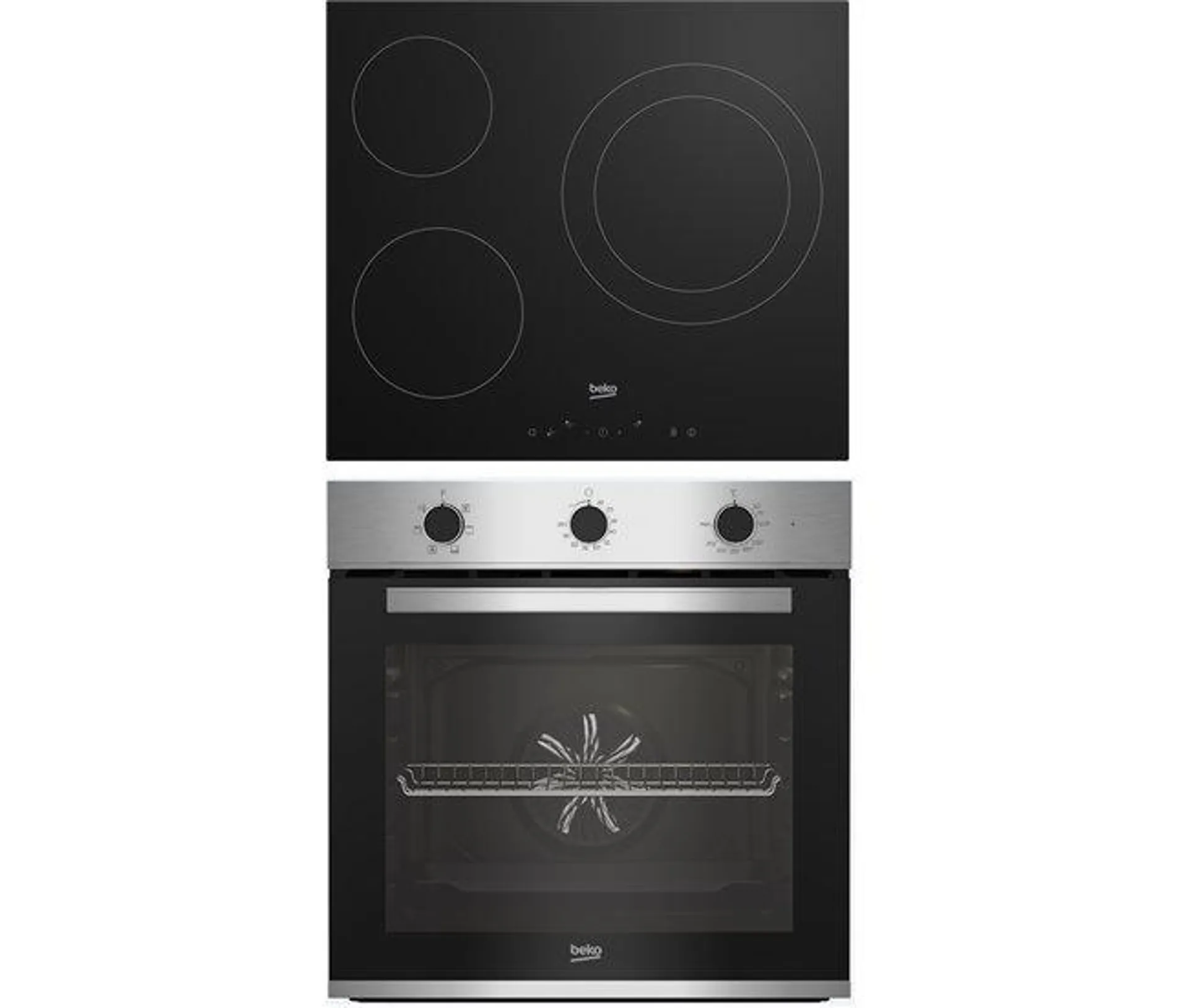 Conjunto placa vitrocerámica+horno multifunción BEKO BBSE12122XD