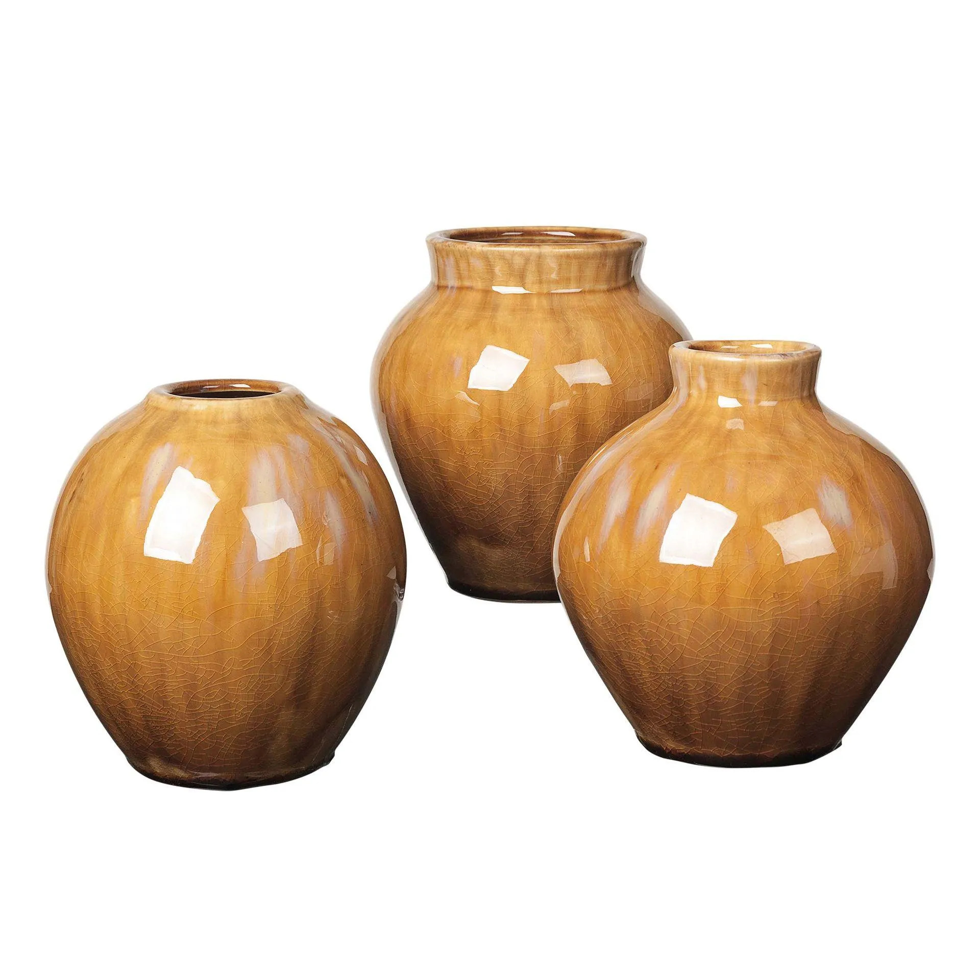 Ingrid ceramic vase 14.5 cm 3-pack apple cinnamon