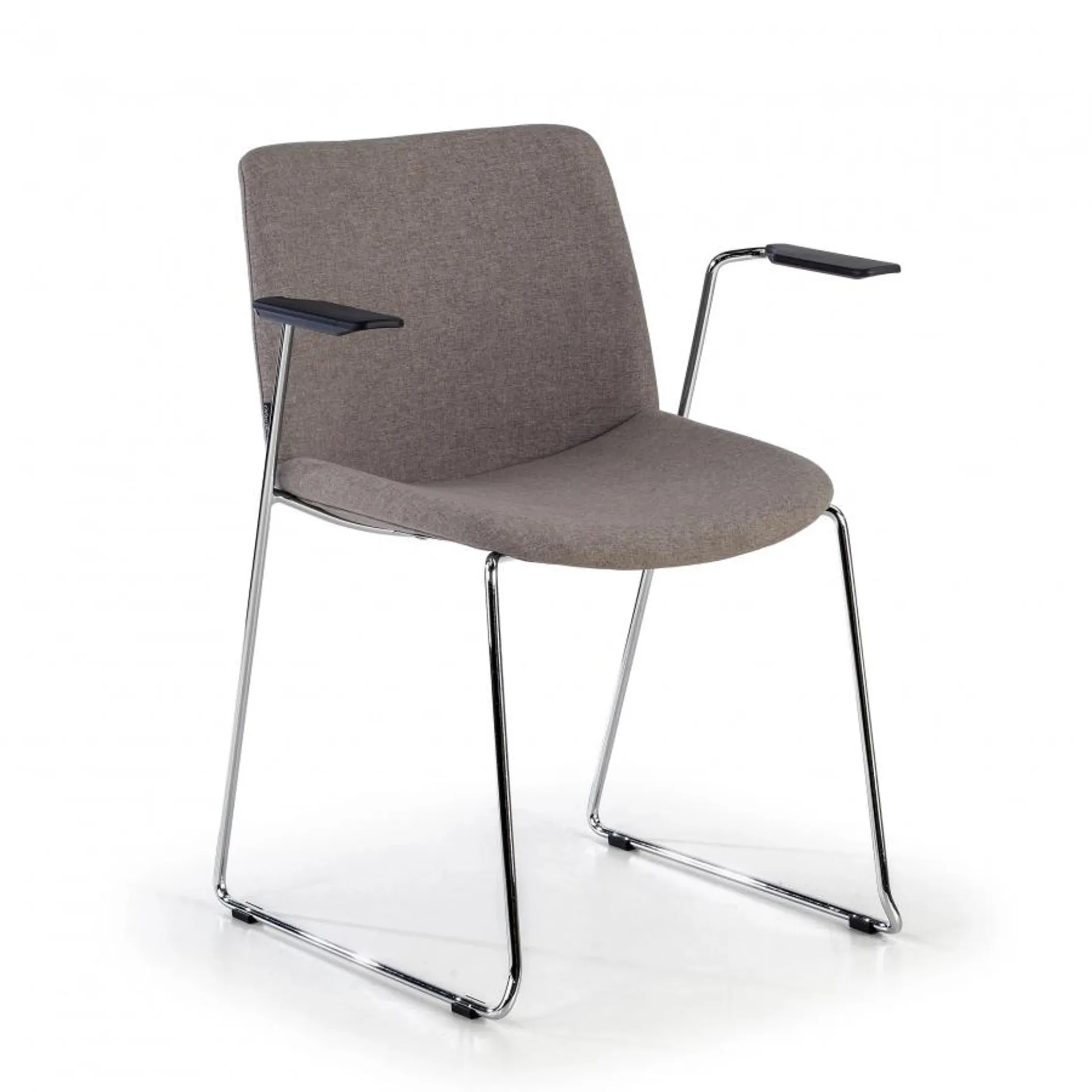 Silla confidente Flow respaldo envolvente Patín, con brazos - Gris