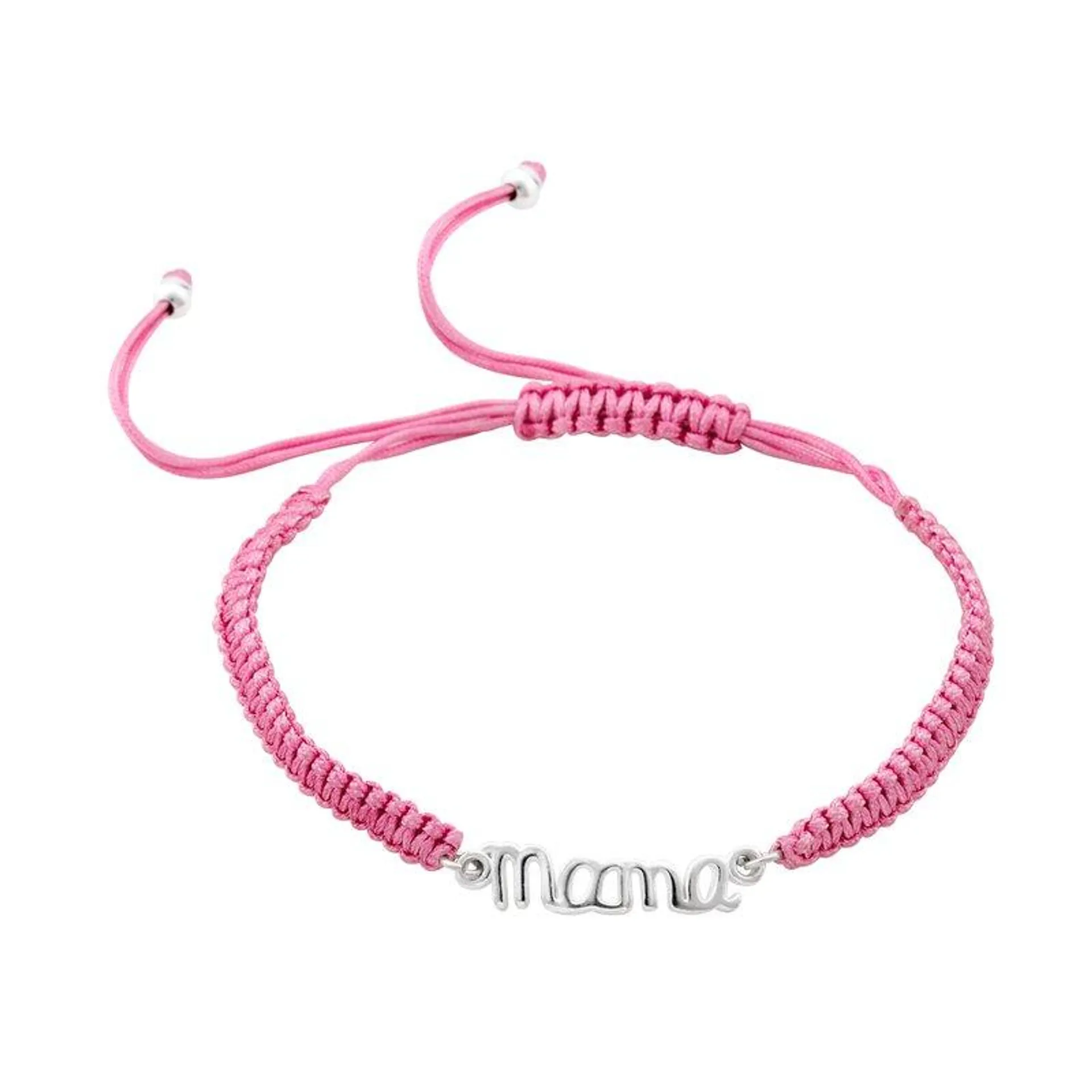 Pulsera trenzada rosa plata