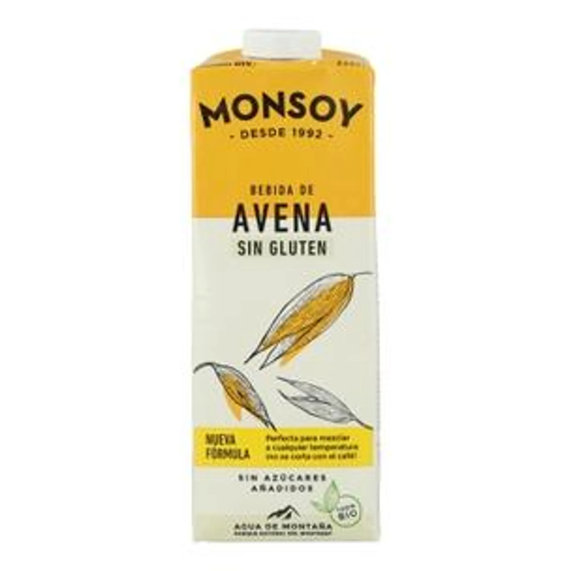 Bebida BIO de avena sin gluten Monsoy 1 L