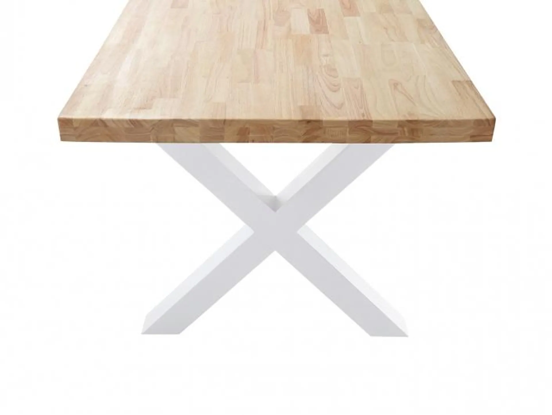 Mesa de comedor fija con patas en X color roble-patas blanco 160 cm