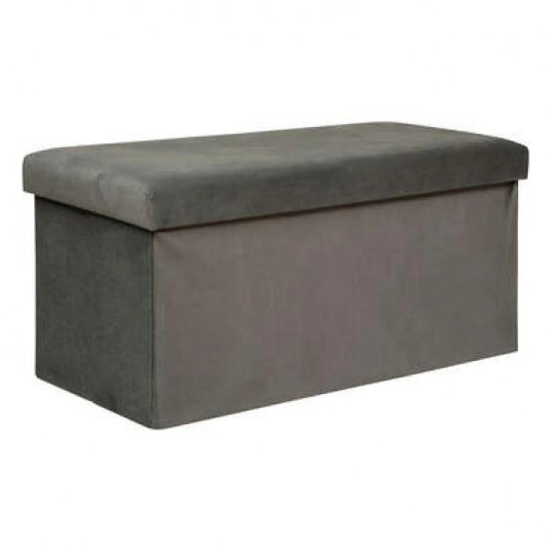 Puff doble plegable de terciopelo "Lilou" 76x38cm gris