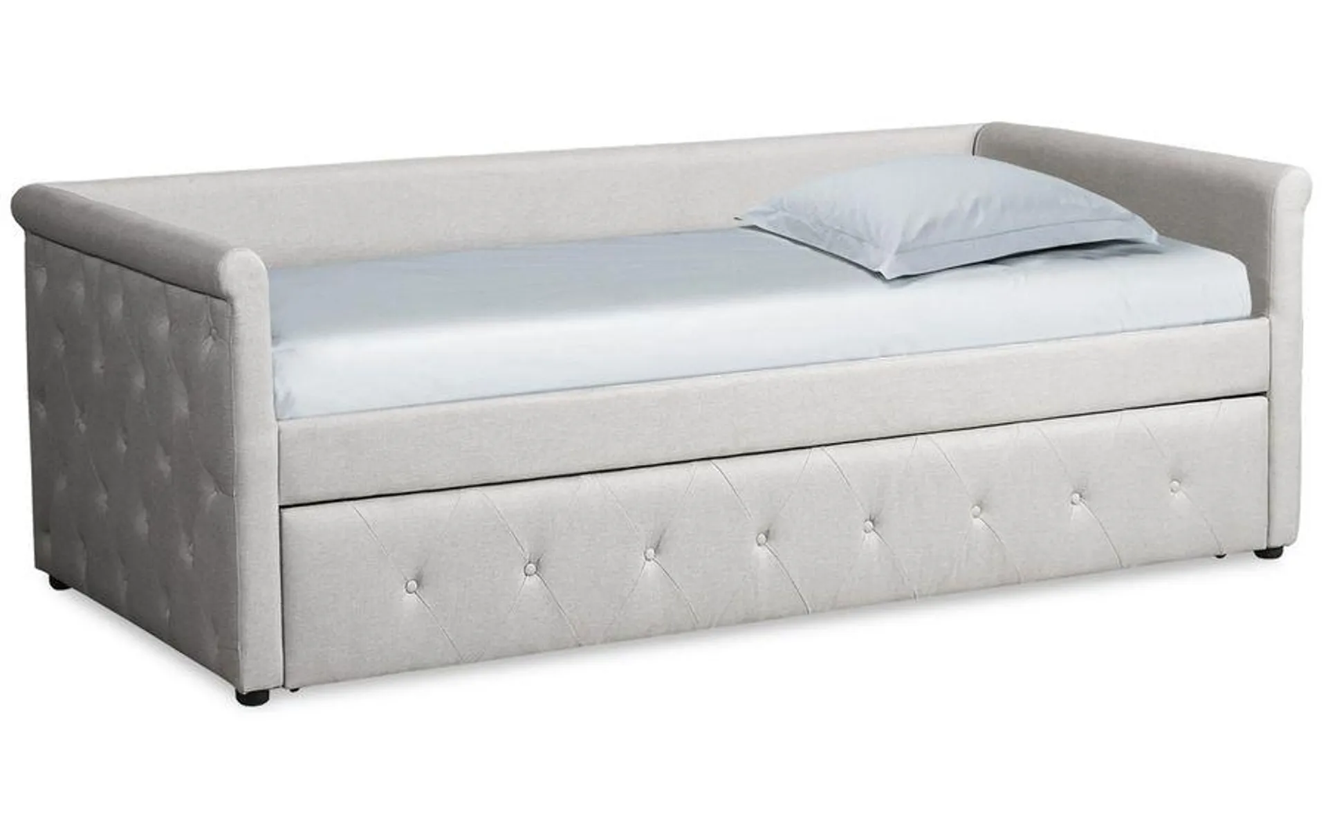 Cama nido individual Garry 90 cm tela beige grisaceo