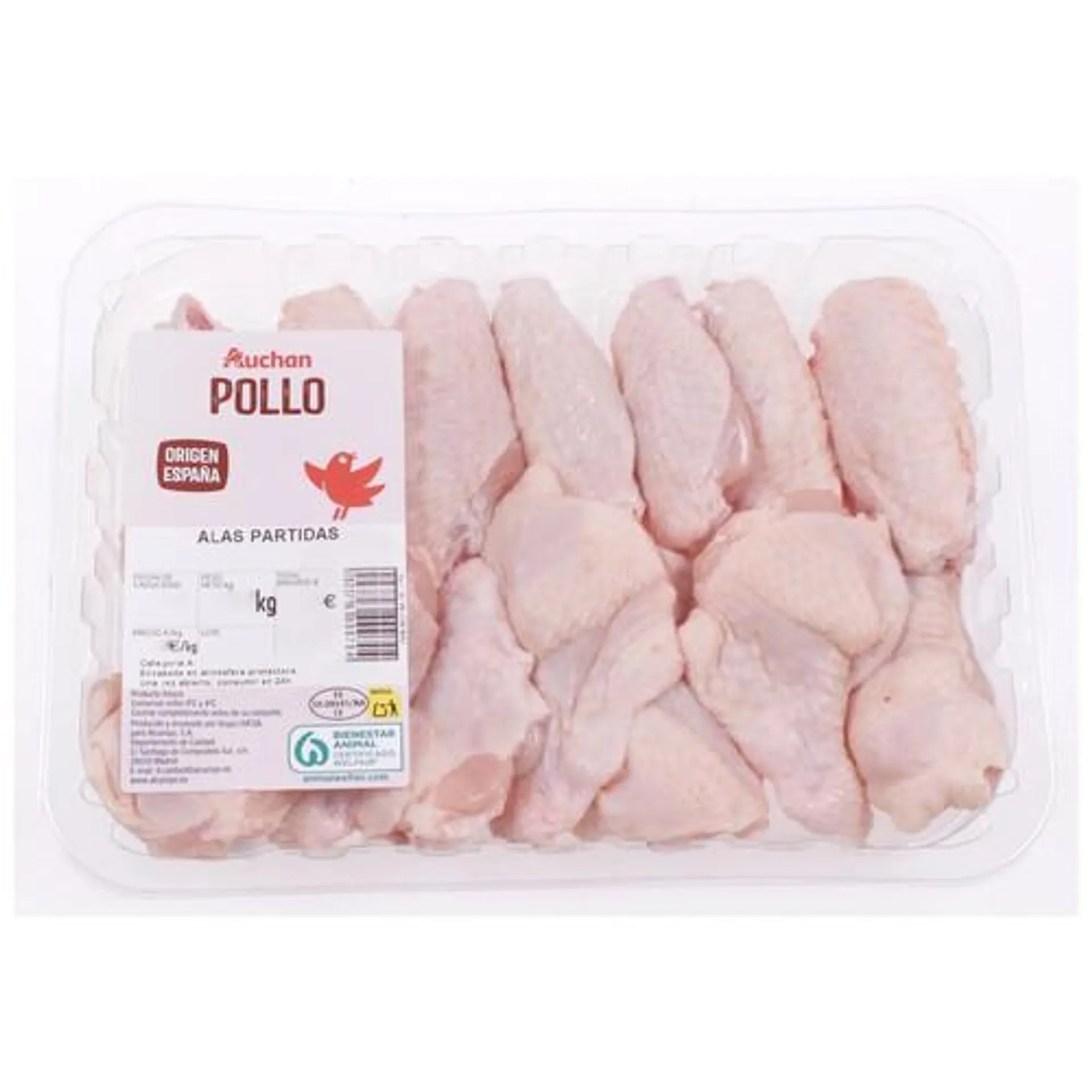 AUCHAN Alita blanqueta partida de pollo. Producto Alcampo