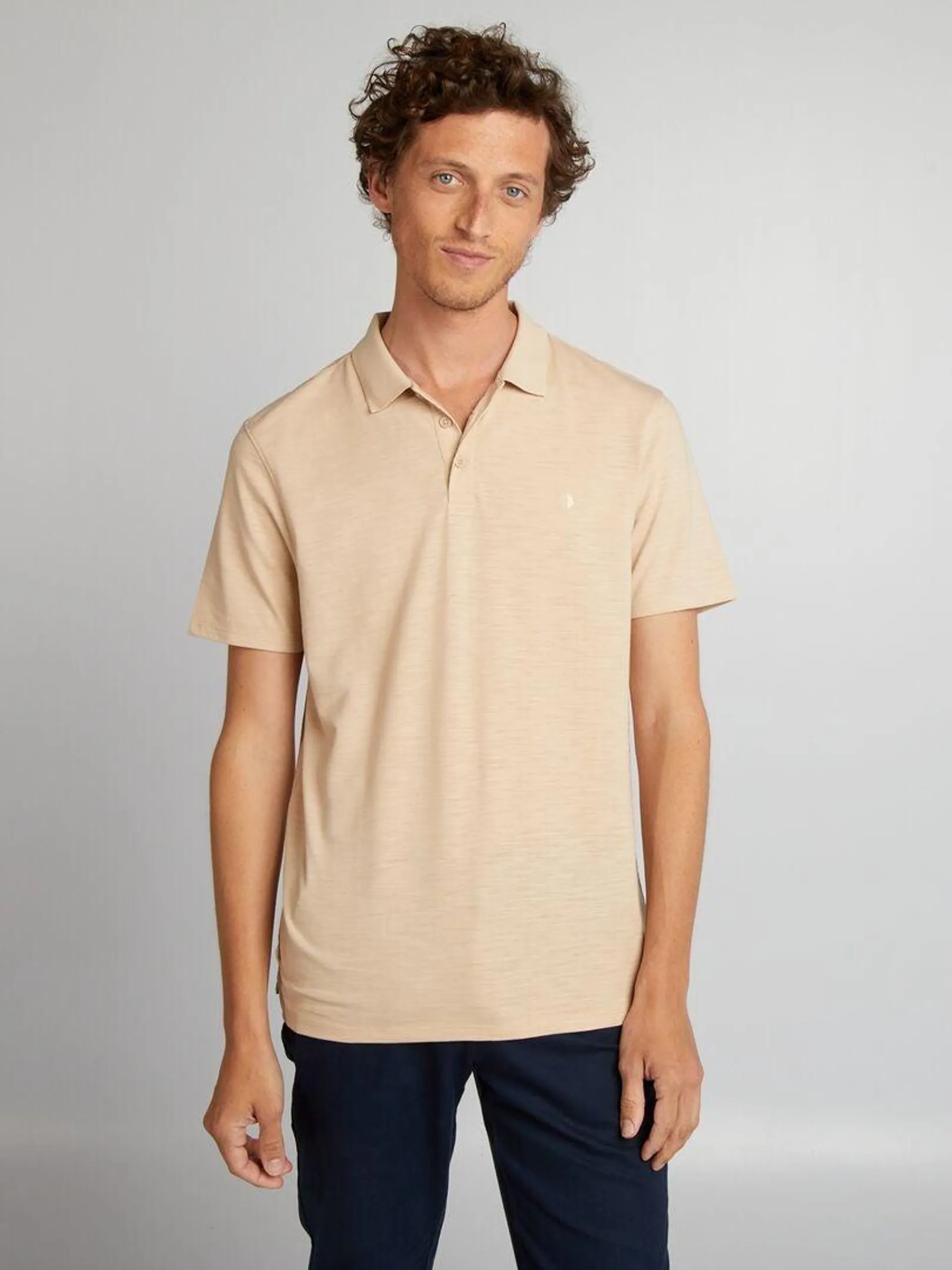 Polo de manga corta Regular fit - BEIGE