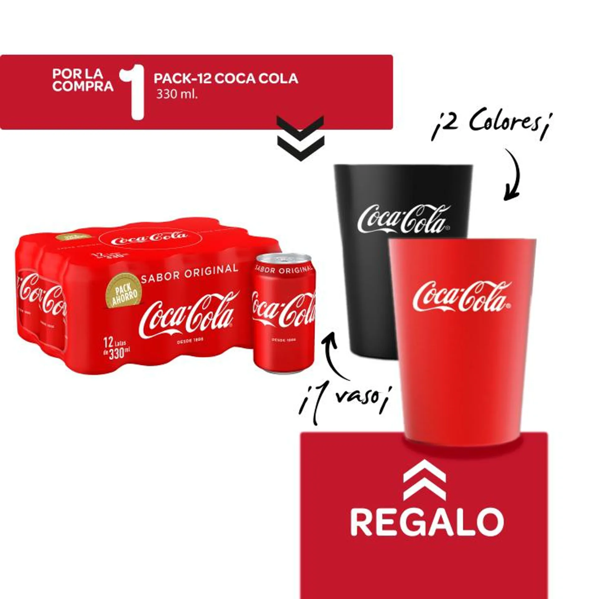 refresco cola 330ml pk-12 + vaso