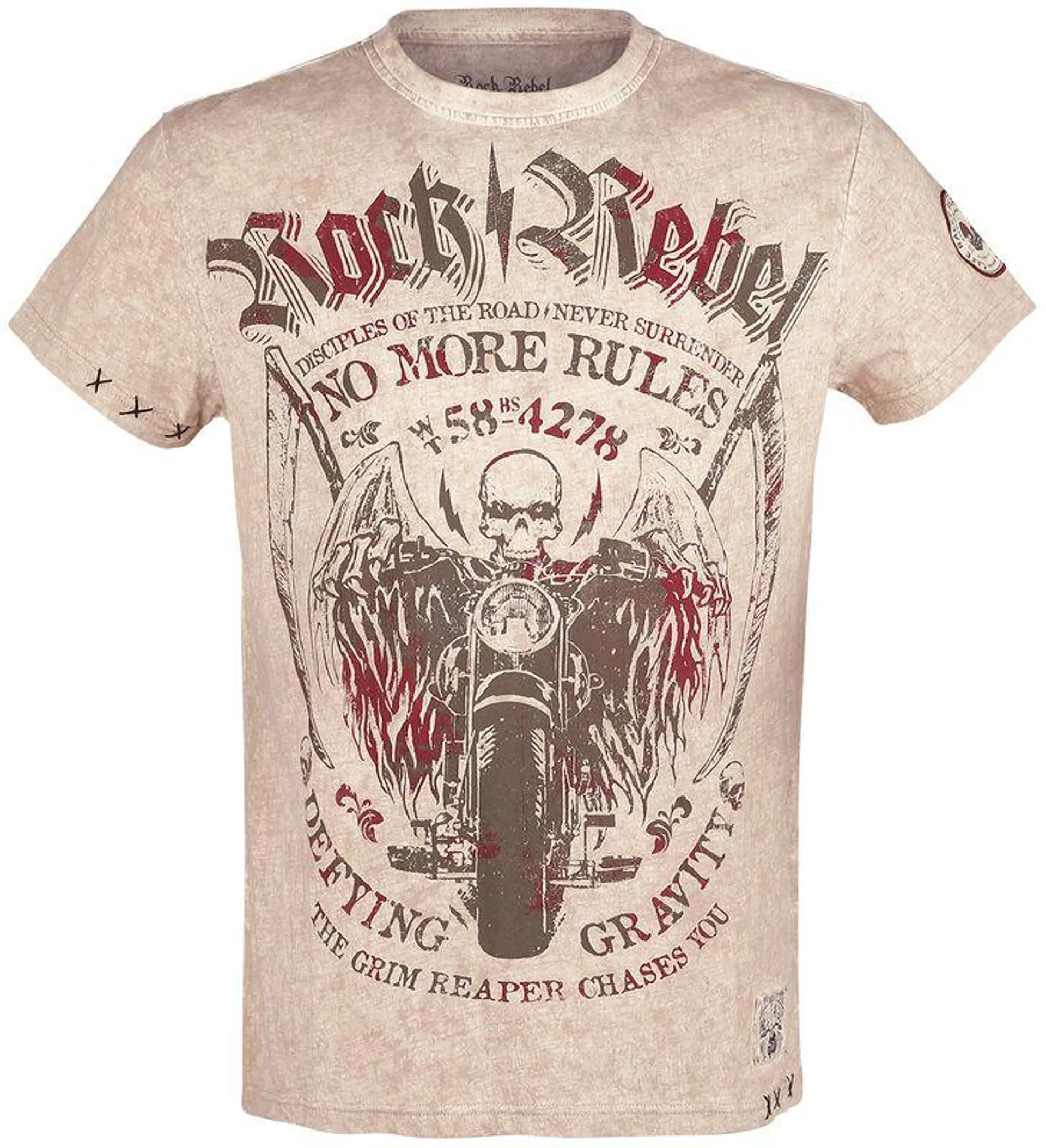 Camiseta Beige de Rock Rebel by EMP