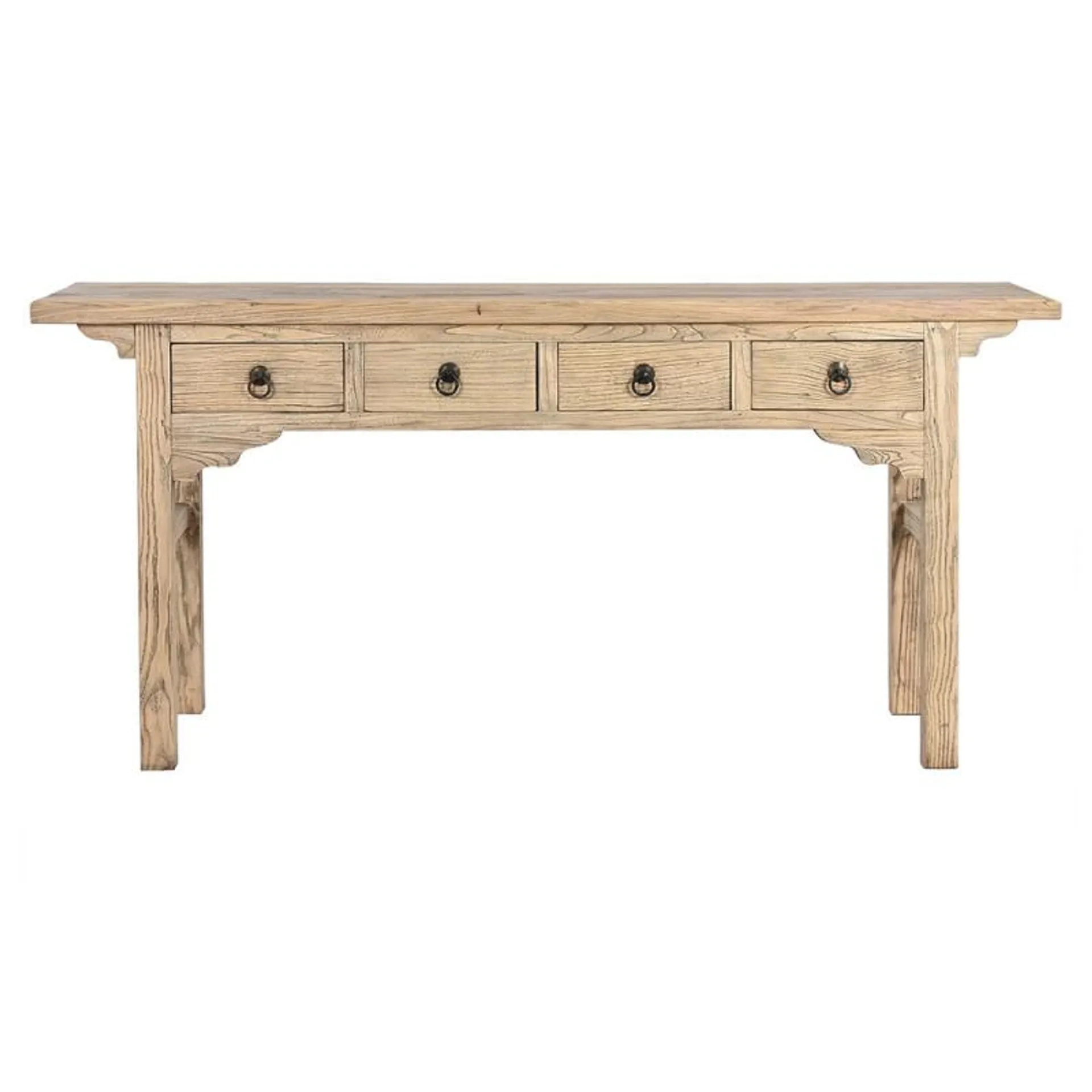 Solid elm wood console 178cm