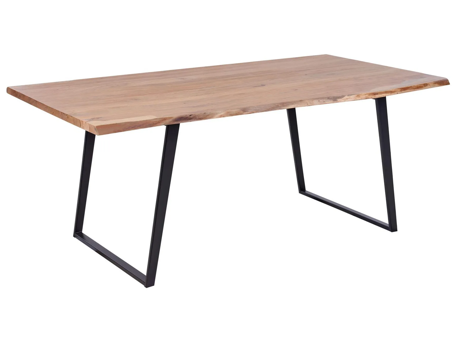 Mesa de comedor de madera de acacia clara/negro 200 x 100 cm JAIPUR