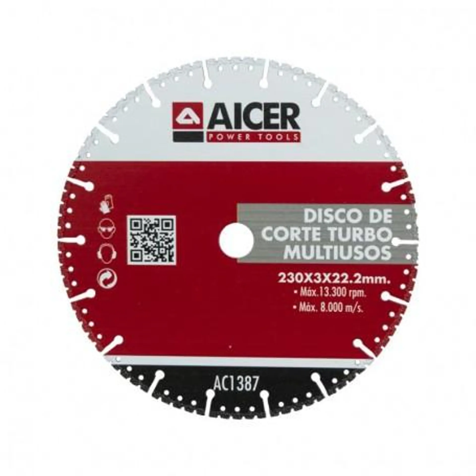 DISCO DE CORTE TURBO MULTIUSOS 230MM AICER