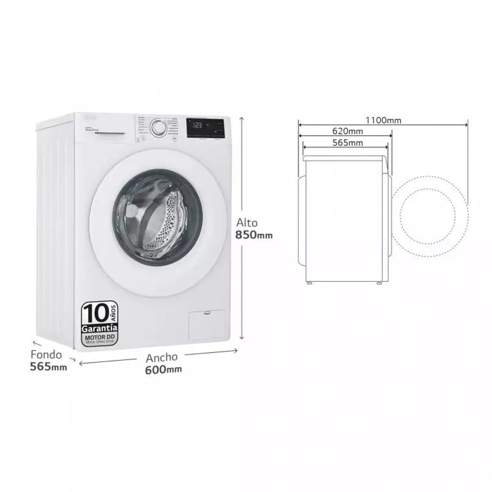 Lavadora inteligente AI Direct Drive™, 9kg, 1400, Clasificación B, Blanca, Serie 300