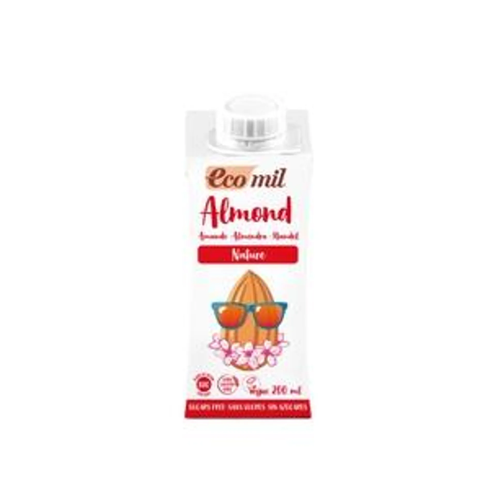 Bebida de Almendra Natural sin azúcar Bio Ecomil 200 ml