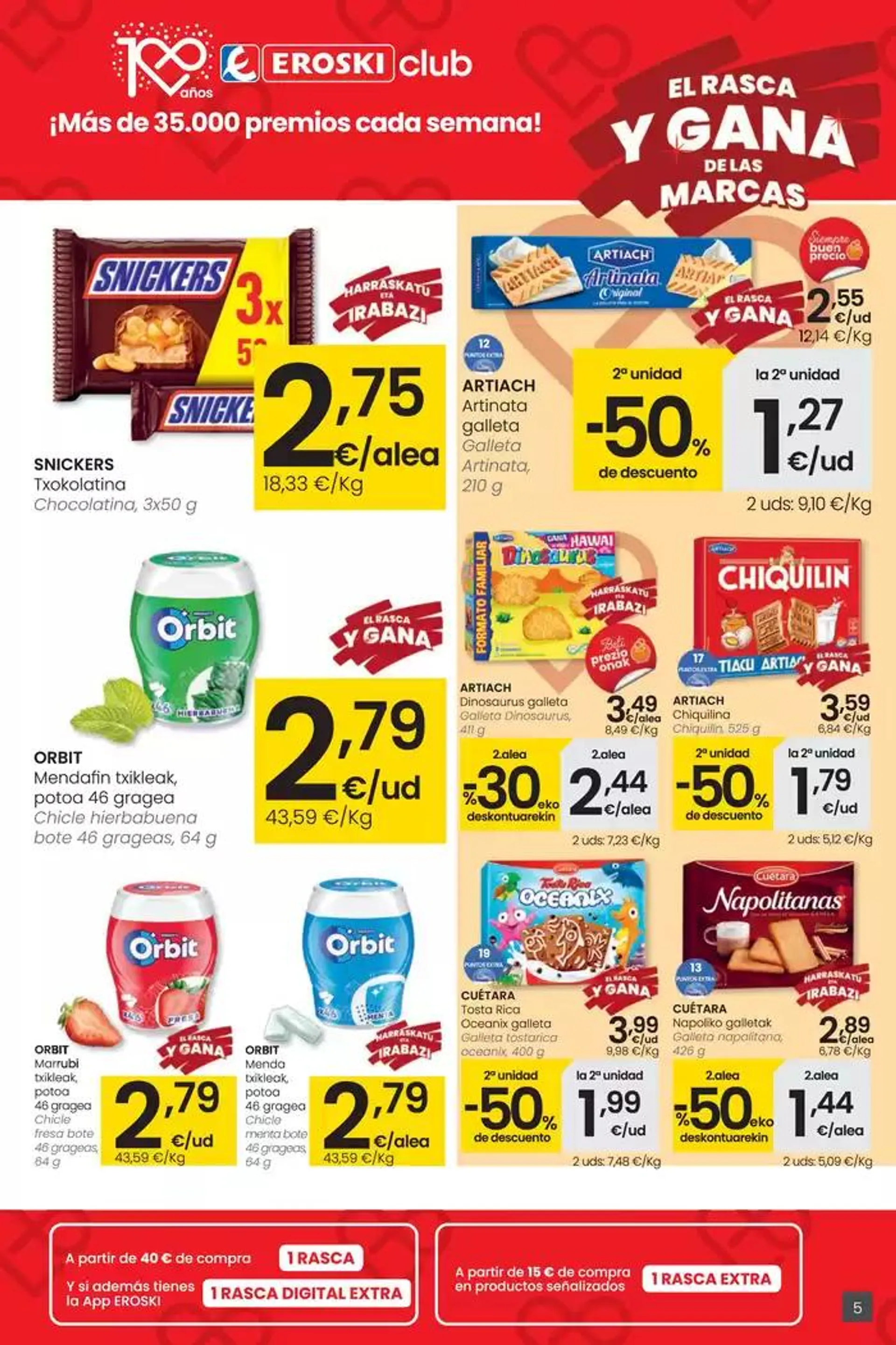 Catálogo de 2000 produktu baino gehiago, BETI PREZIO ONEAN SUPERMERKATUAK EROSKI  31 de octubre al 12 de noviembre 2024 - Página 5