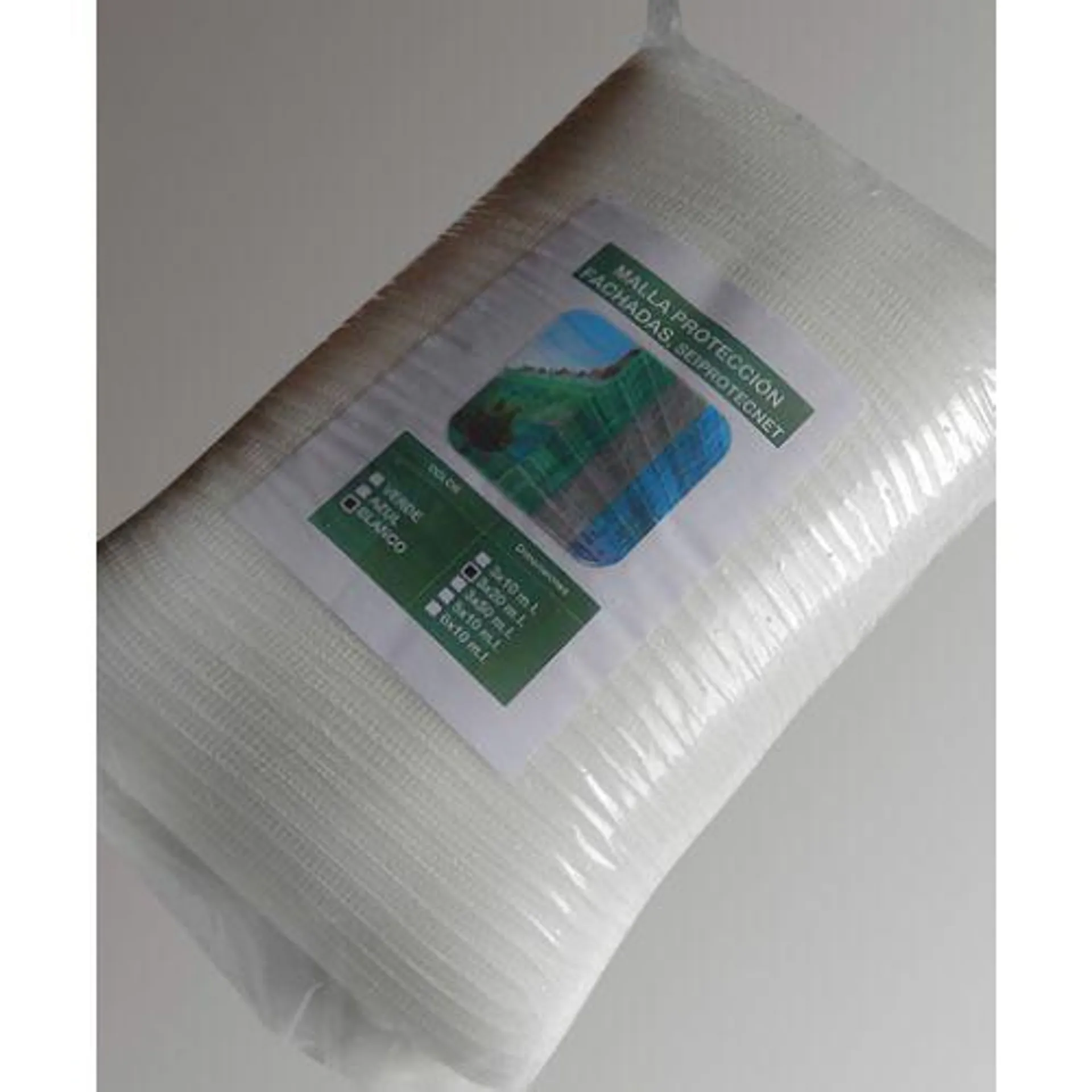 Malla proteccion fachada 6x10mt hdpe blanco seimark