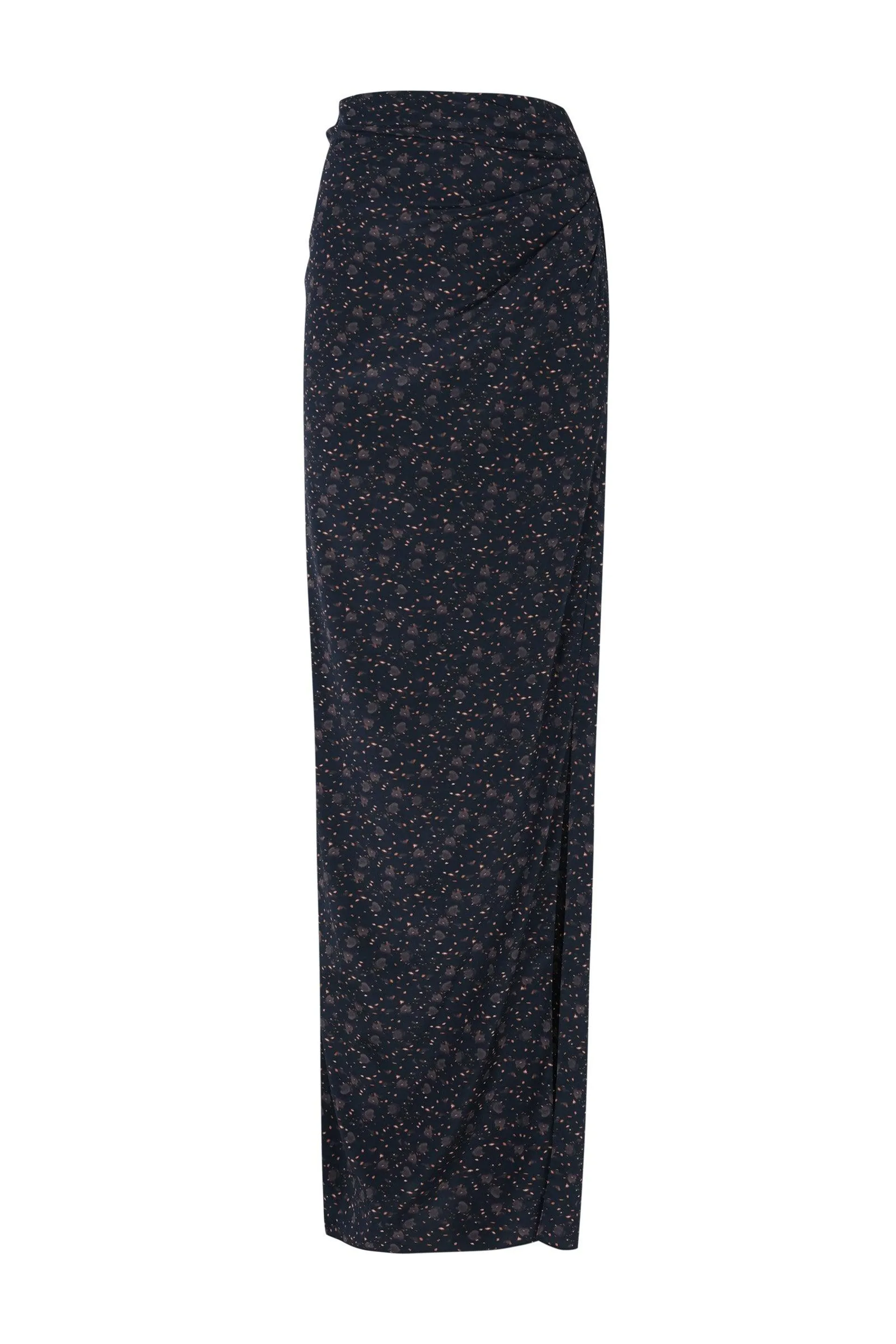 Iman, hedy print stretch silk skirt